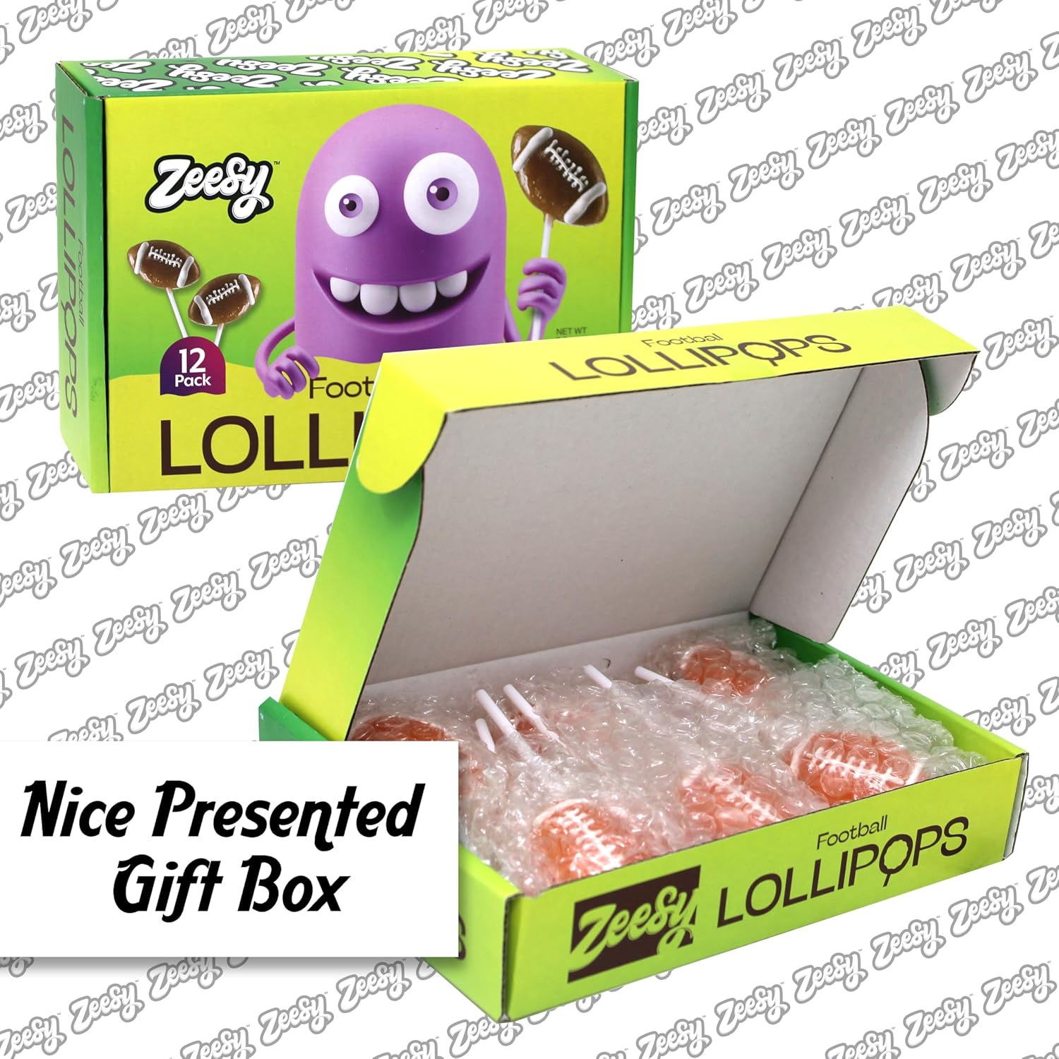 フットボール吸盤 個別包装 - フットボールキャンディロリポップ12個 フットボールパーティーの記念品、フットボールの誕生日、フット