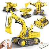 HBUDS Robot Building Kits&comma; 5-in-1 Stem Toys for Boys Age 8-14&comma; APP & Remote Control Excavator Kids Construction Toys&comma; Programmable Erector Sets&comma; Educational Robotic Kit Gifts for Girls Boys &lpar;555 PCS&rpar;