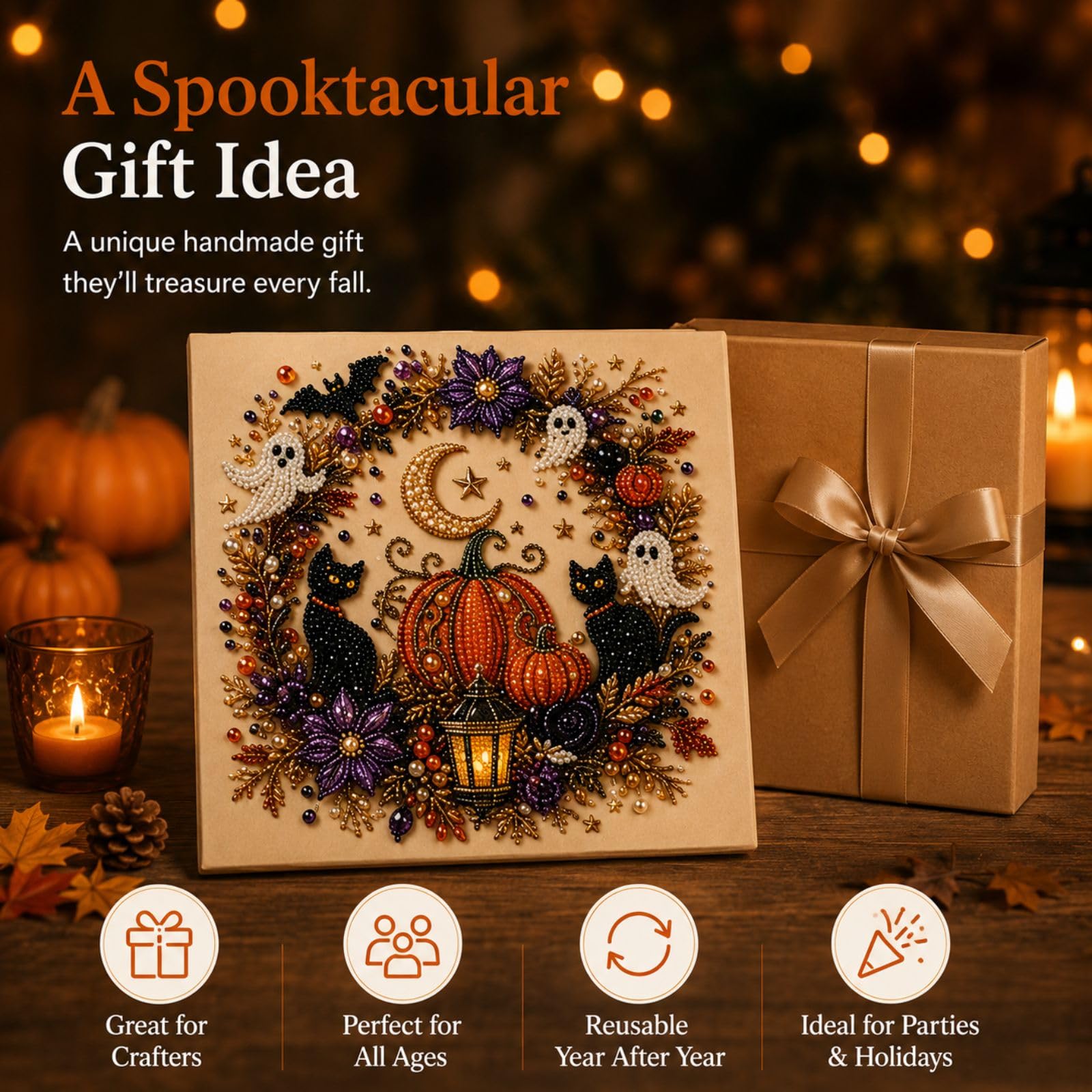 expgaze Kit fai da te per Halloween, fantasma, perla 3D, diamante per