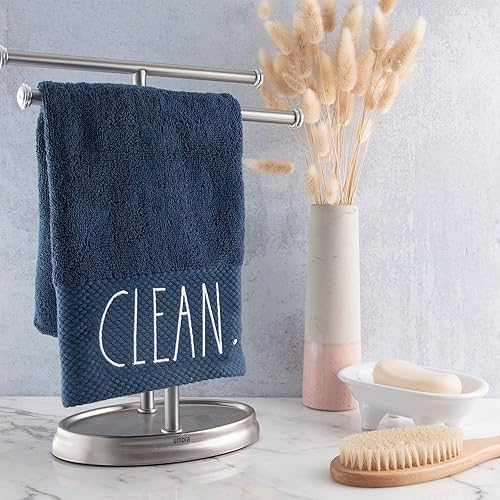 Miniatura 3 de Rae Dunn Toallas de mano, toalla de mano decorativa bordada para cocina y baño, 100% algodón, azul marino, fresca, limpia, 16 x 28 pulgadas