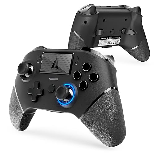 AUROCE Wireless Controller for PS4 ProSlimPC, PS4 Controller Pro Gamepad with ALPS Joystick Hall Trigger Dual Vibration Mapping Button, Substitute