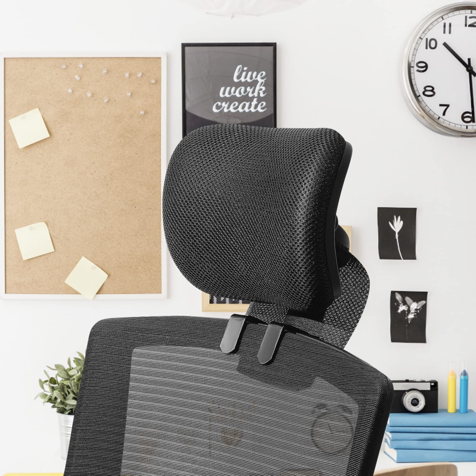 TOYANDONA Support de tête pour chaise de bureau, hauteur et angle réglables pour chaise de bureau