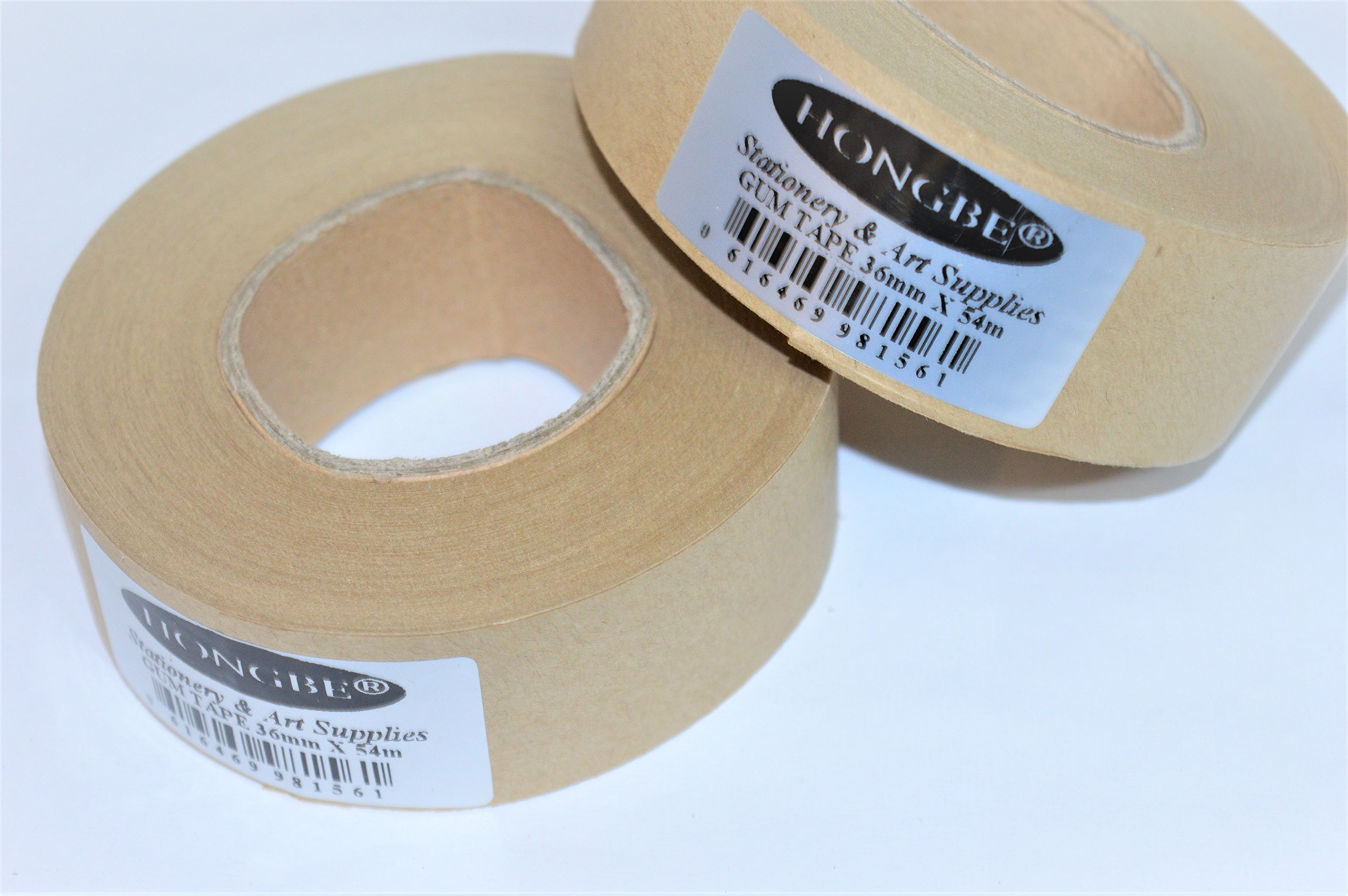 2 Rolls of HONGBE 36mm x 54m Artists Gummed Tape