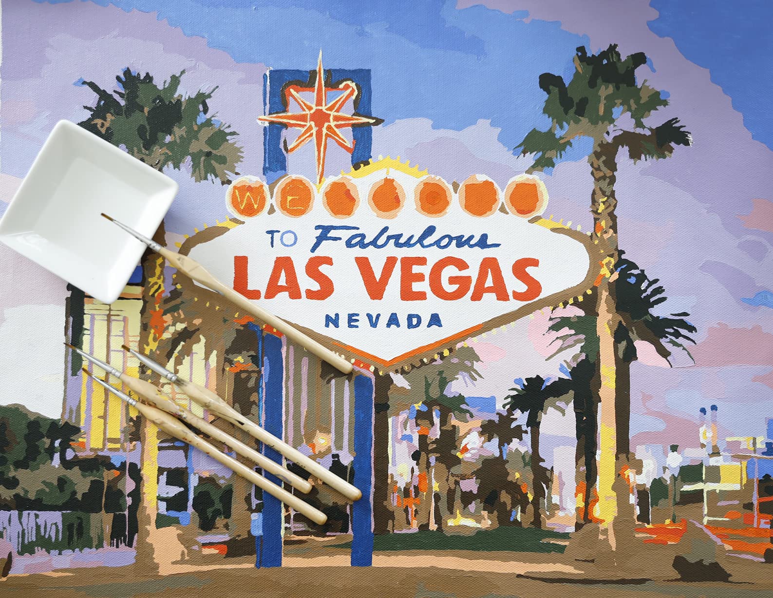 Modern Monet Kits Paint by Number for Adults | DIY 16x20 Modern Decor Eiffel Tower Color by Numbers Canvas for Adults & Teens | As Seen On Shark Tank & Oprah's Favorite Thing (Las Vegas Love)