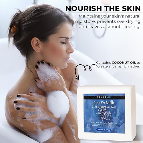 Miniatura 3 de ZenseMe 5.5 libras - Base de jabón de leche de cabra  Kit de suministros para derretir y verter para hacer jabón, sin SLSSLES y PEG  Los mejores