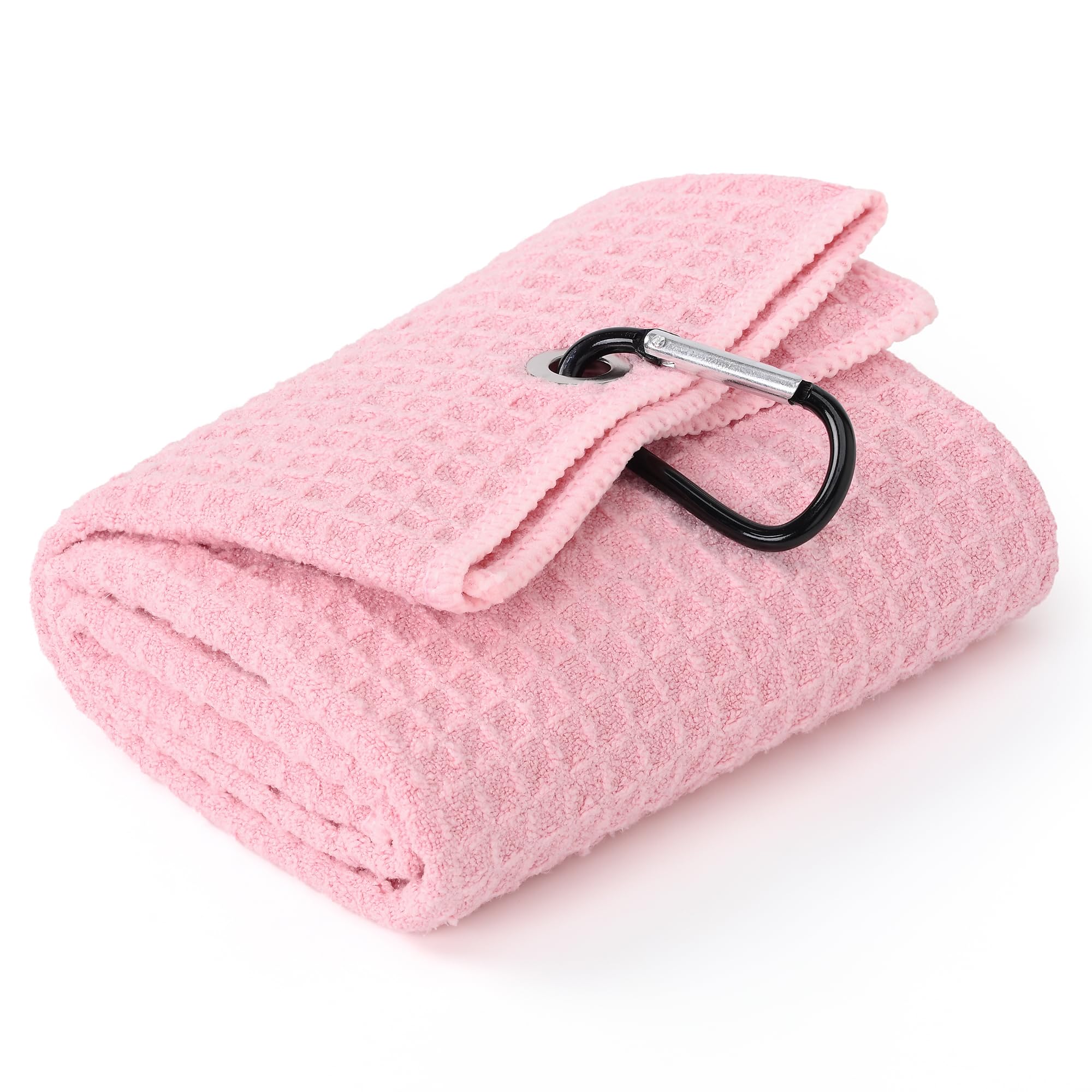 Mile High Life Premium Waffle-Weave Golf Towel | 16" X 24" | Extra Absorbent & Quick-Dry | Ultra-Soft Microfiber | Carabiner Clip | Multi-Color Options | Golf Accessory for Men & Women