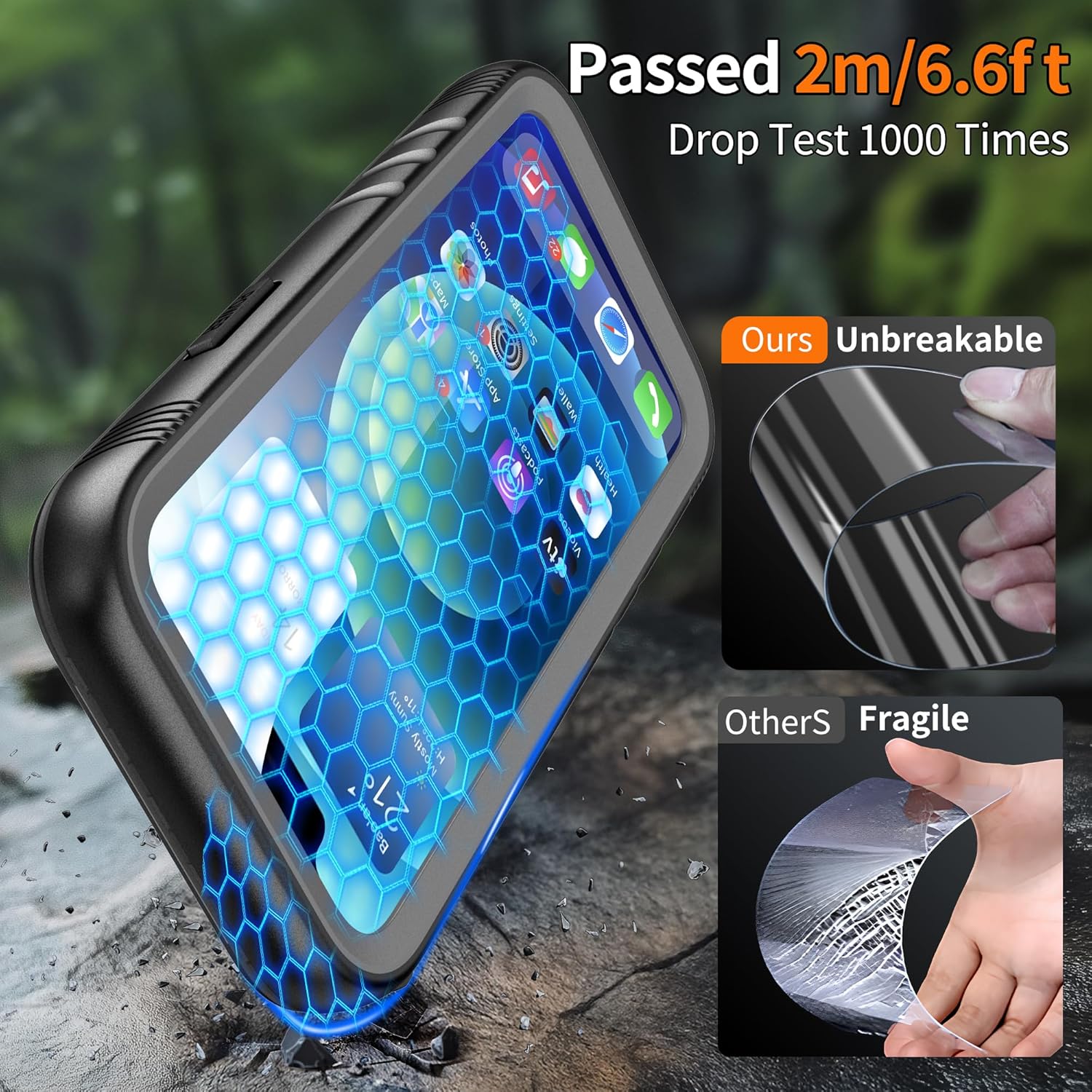 Cozycase Compatible with Waterproof iPhone 11 case, Built-in Screen Protector, Full-Body Rugged Bumper Sealed Case Cover, Shockproof Dustproof Waterproof Case for iPhone 11 6.1 inch (Black)