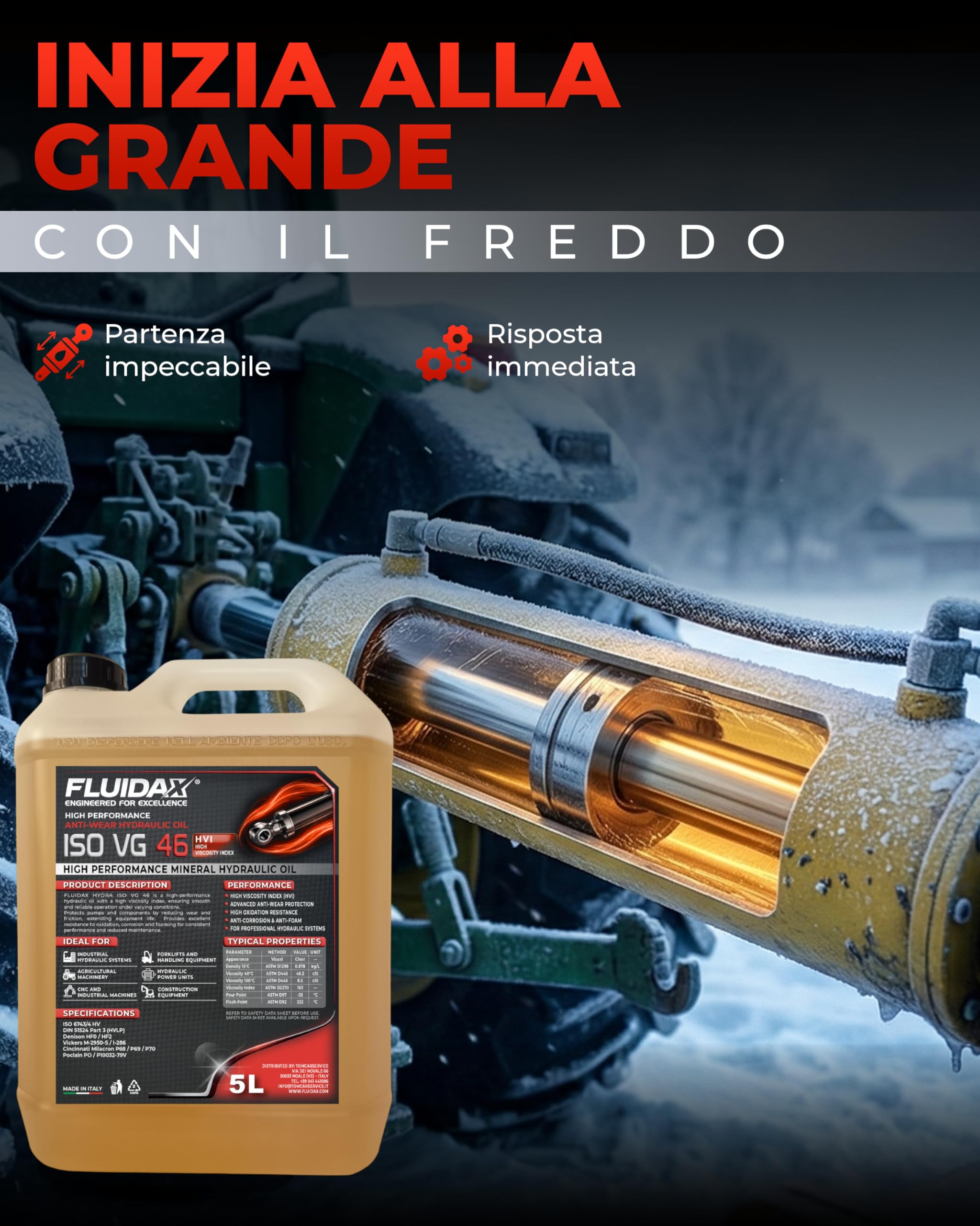 Aceite Hidráulico ISO VG 46 HVI 5 Litros – Alto Rendimiento, Antidesgaste y Alta Estabilidad Térmica – Para Sistemas Hidráulicos, Maquinaria Industrial y Agrícola