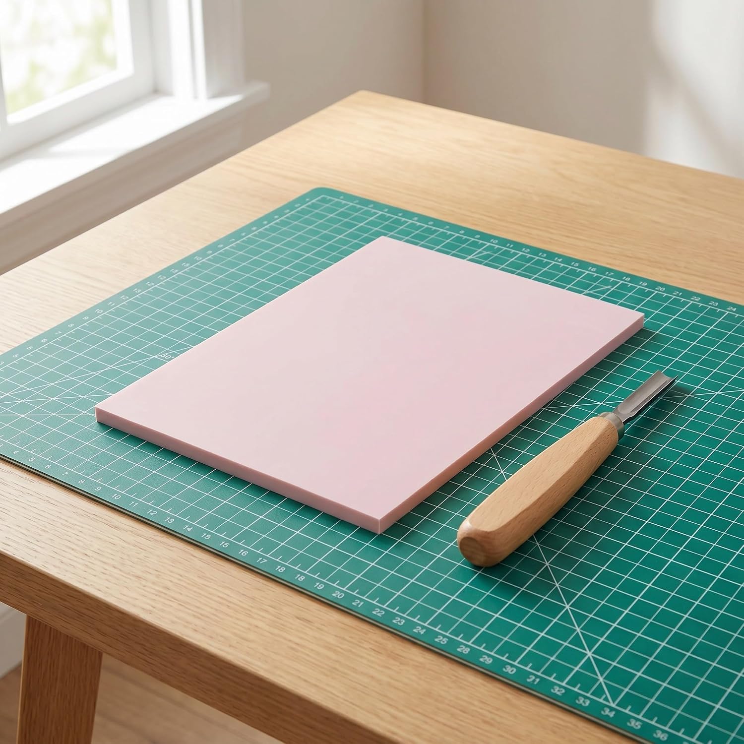 5pcs Pink Rubber Linoleum Blocks for Stamp Carving and Printmaking