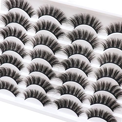 Miniatura 6 de Losha Pestañas finas de aspecto natural, hechas a mano, esponjosas, paquete de 14 pares, pestañas suaves y ligeras, F64