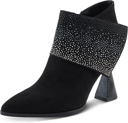Azura Womens GALORE Trendy Ankle Booties with Perforated Design, Low Heel, and Easy Slip-On Style