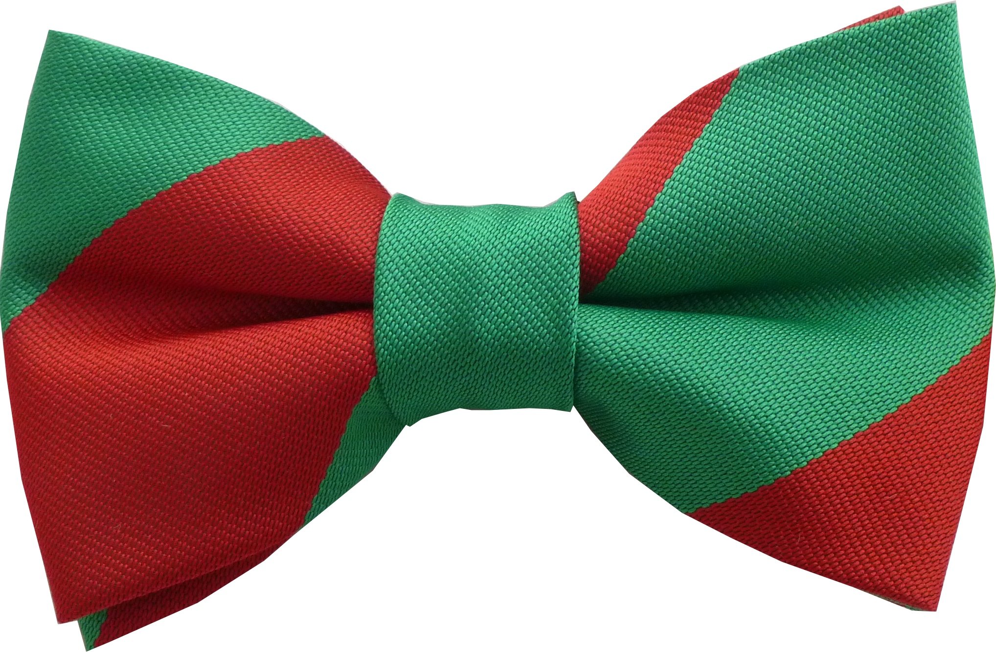 Great British Tie Club Men's Red, Green Royal Pioneer Corps Red & Green Stripe Regital Bow Tie