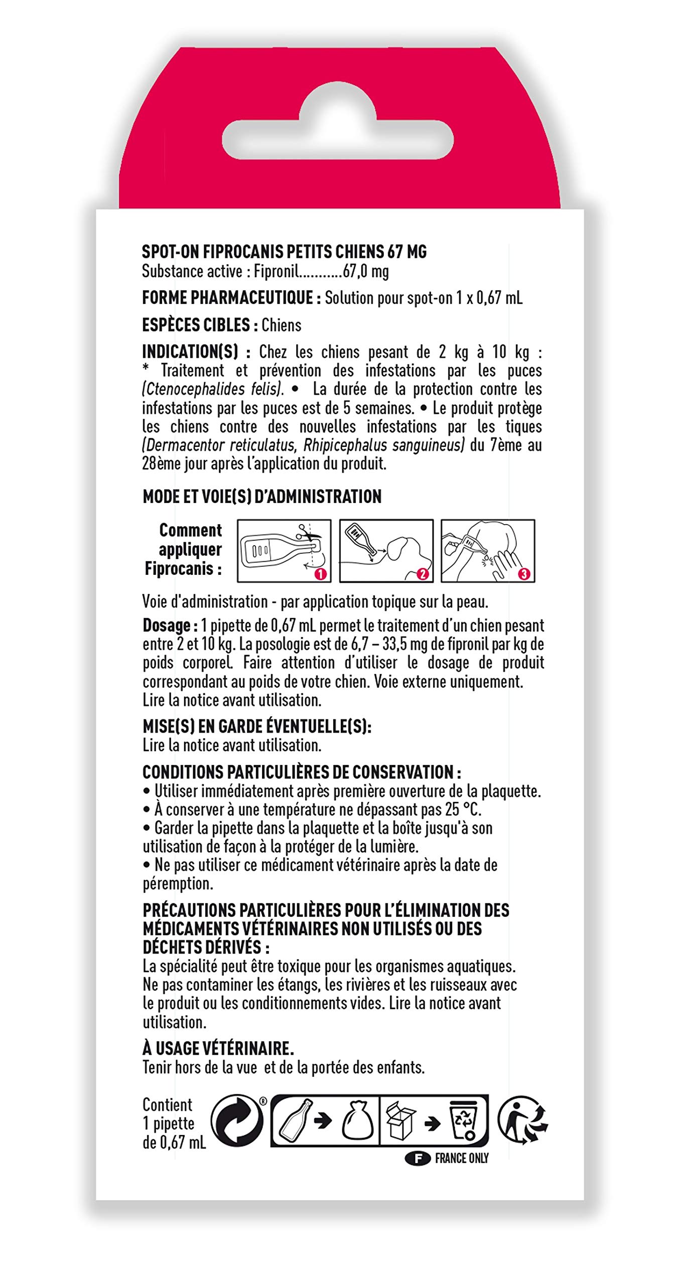 Vétocanis - Fiprocanis Pipette Anti-Puces Anti-Tiques Chien - Traitement et Protection contre Infestations - Antiparasitaire Petit Chien 2-10 kg