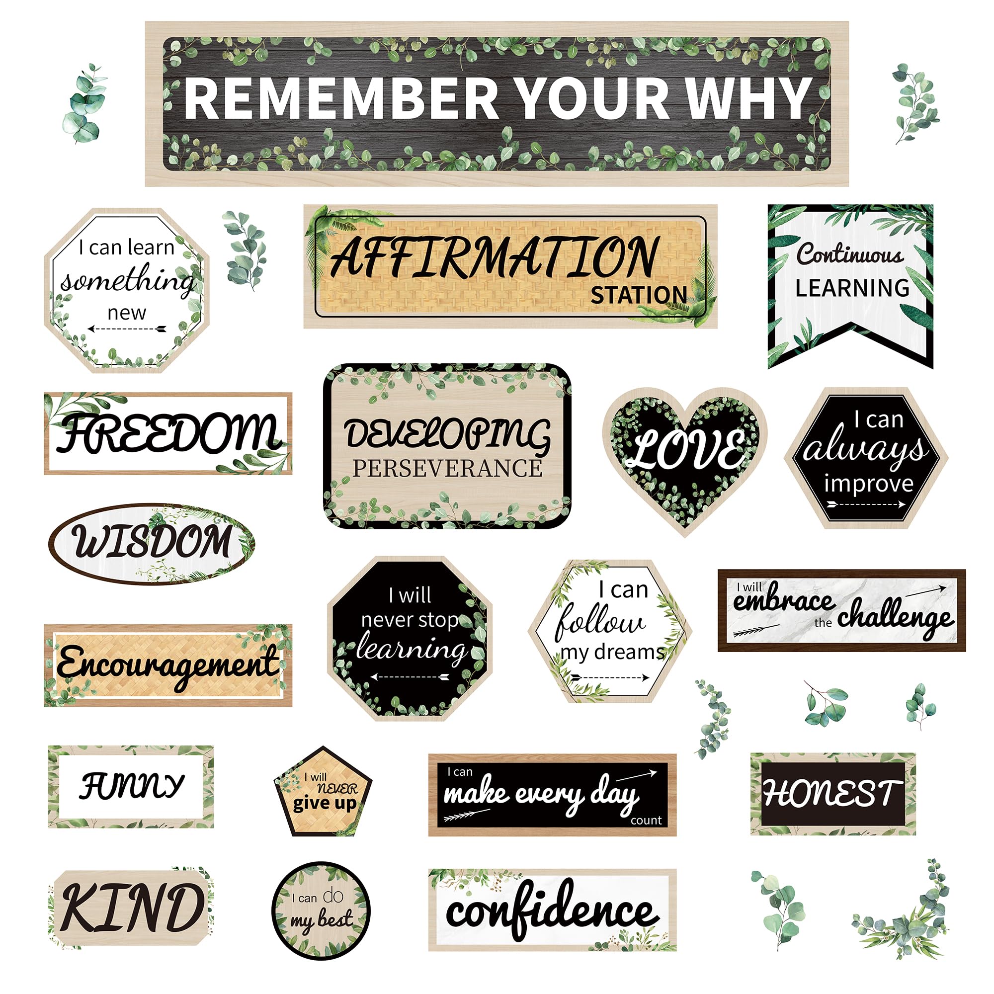 28 PCS Affirmation Station Bulletin Board Set, Growth Mindset Posters Classroom Bulletin Board Positive Decor, Inspirational Bulletin Board for School Classroom Decoration Supply