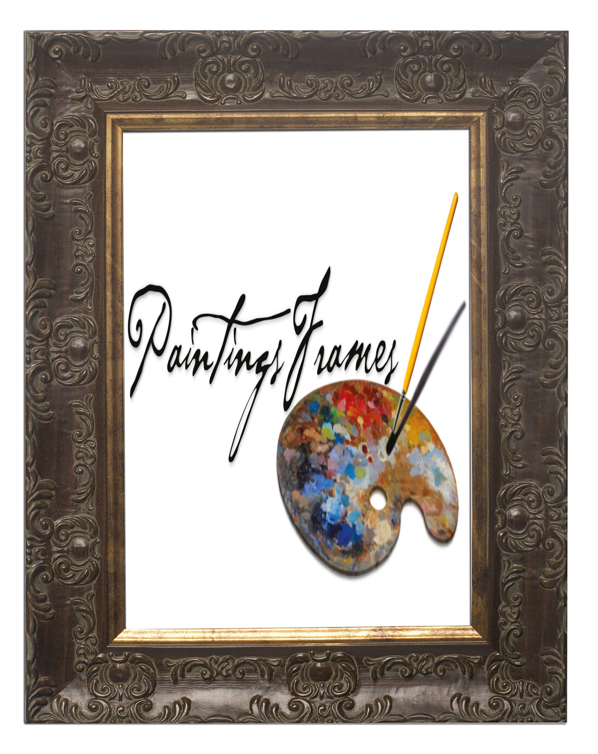 Paintings Frames WIDE Ornate Shabby Chic Antique swept Walnut/MUSE Picture/Photo/Poster frame – Ready to hang - With a High Clarity Styrene Shatterproof Perspex Sheet – Walnut - A3