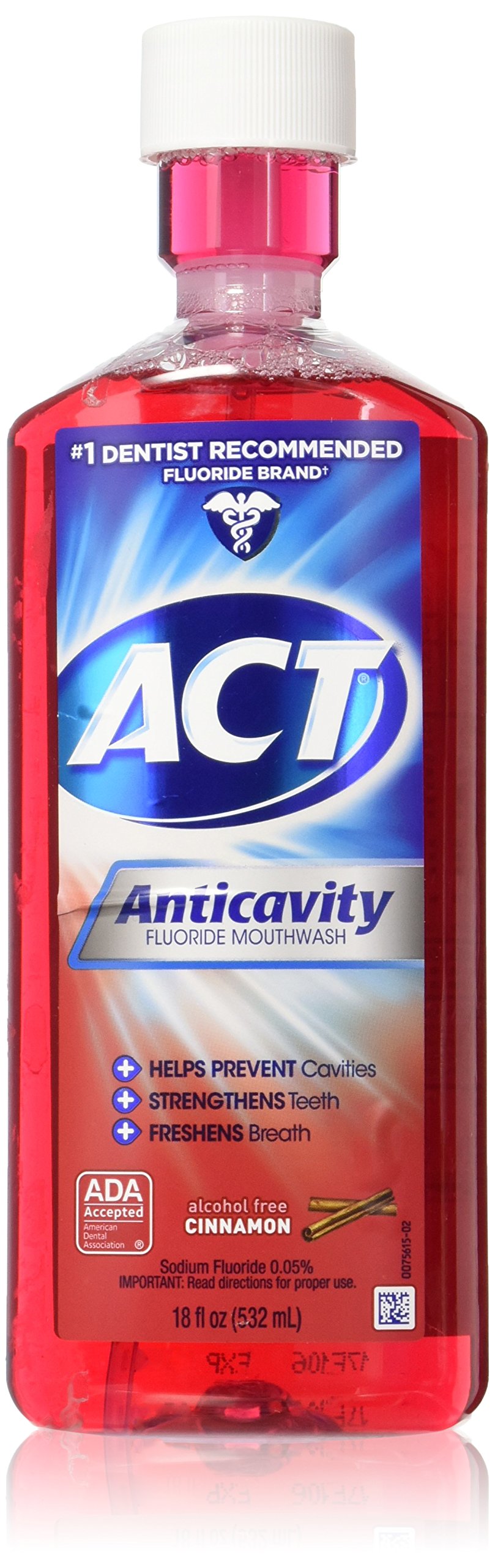 Accu-chek Compact PlusAct Alcohol Anticavity Fluoride Rinse, Cinnamon, 6 Count