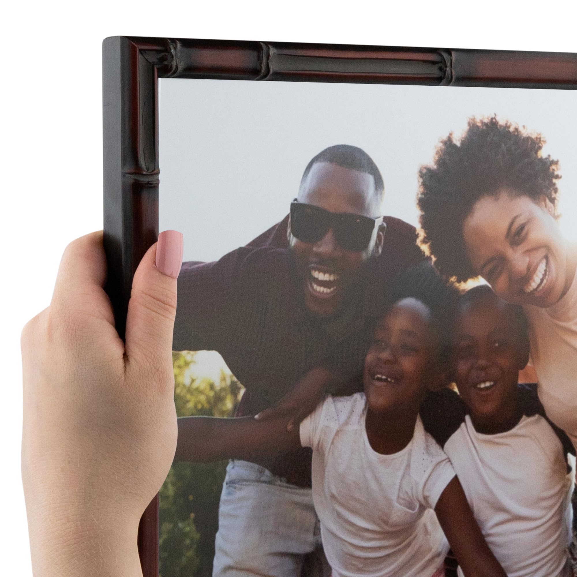ArtToFrames 14x15 Inch Brown Picture Frame, This 0.75 Inch Custom Poster Frame is .75" - Walnut Bamboo - Comes with Regular Glass and Corrugated
