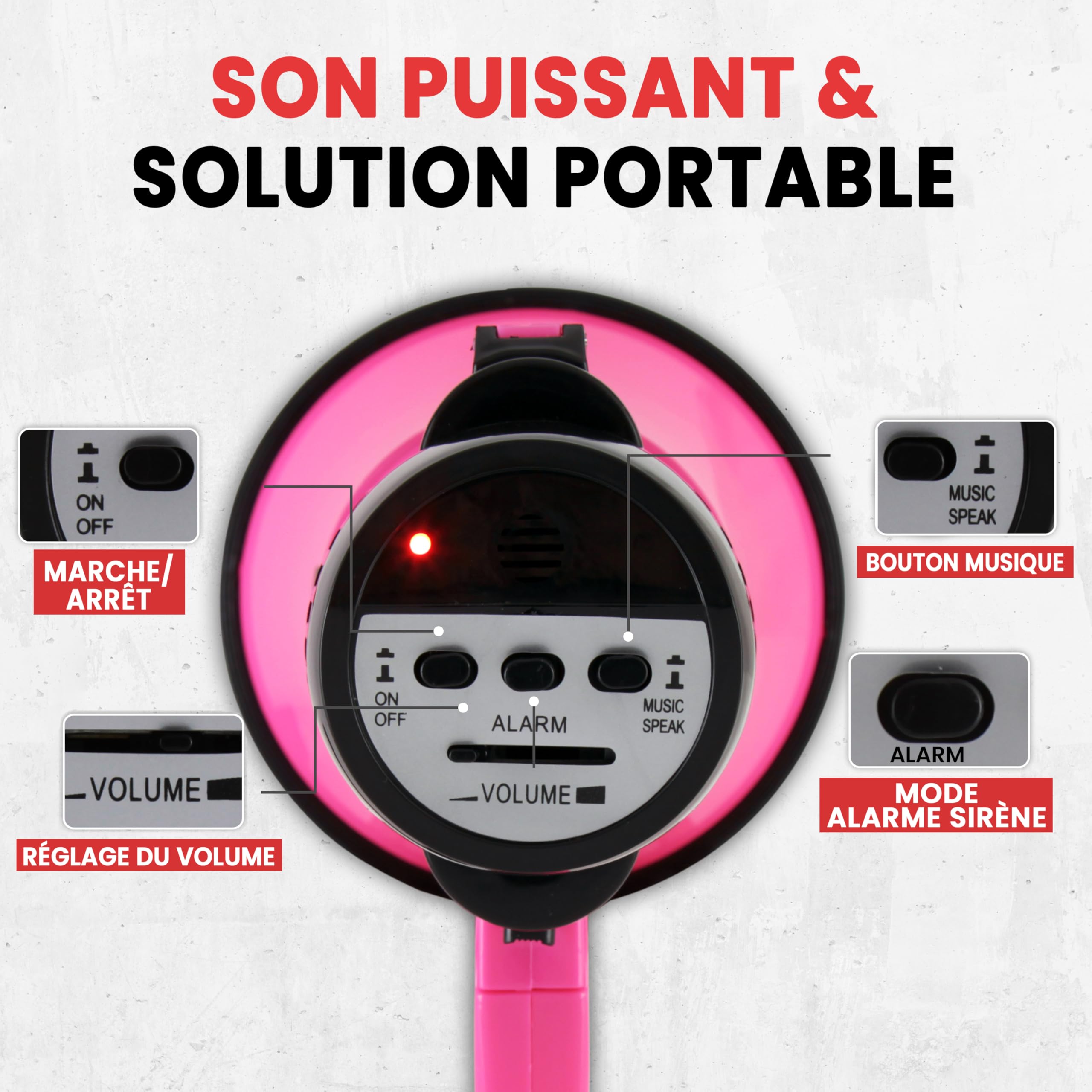 VGEBY Porte-voix mégaphone portable Mégaphone Portable Bullhorn, Haut