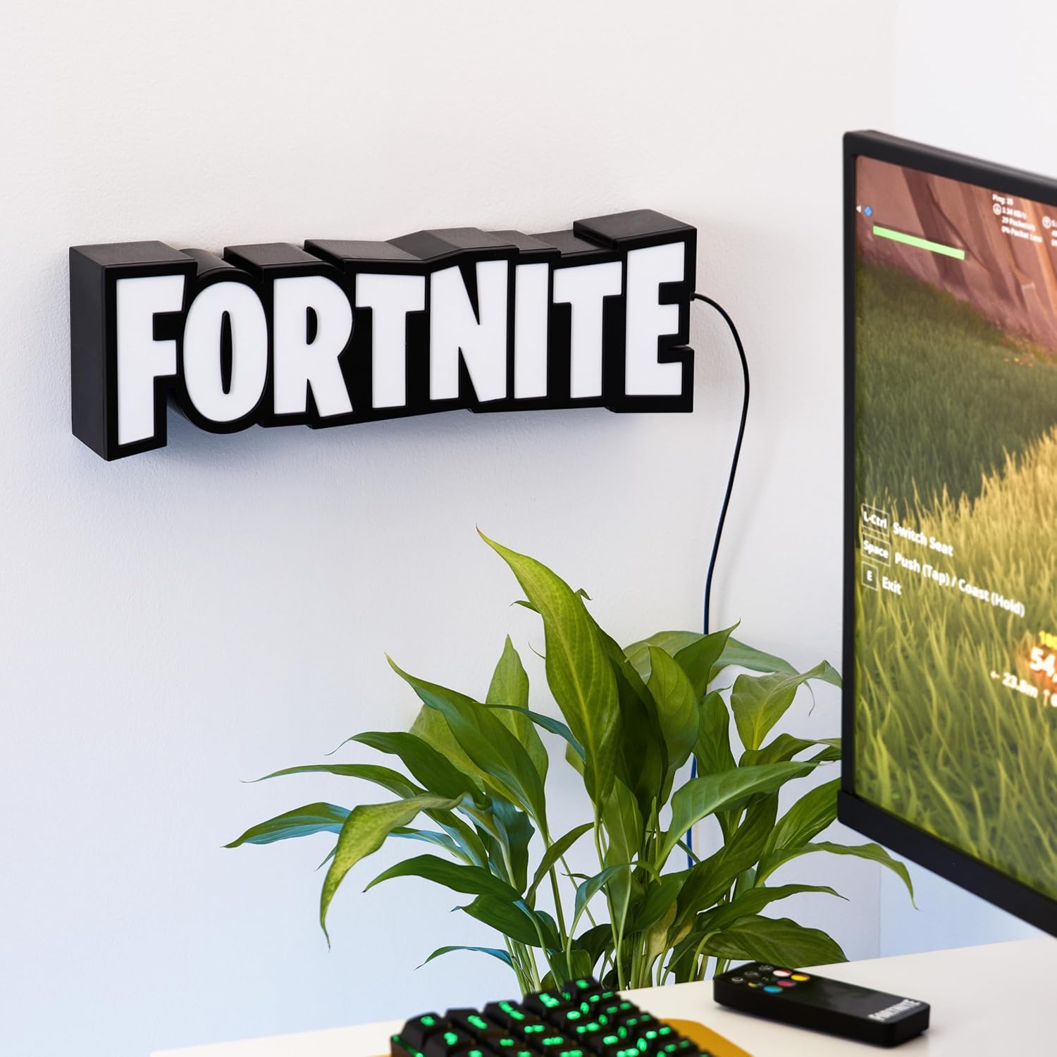 Fortnite RGB Color Changing Gaming Lamp with Remote Controller, Officially Licensed Gaming Light, Wall or Desk Display, USB Powered, Home Decor for Gamers | Paladone