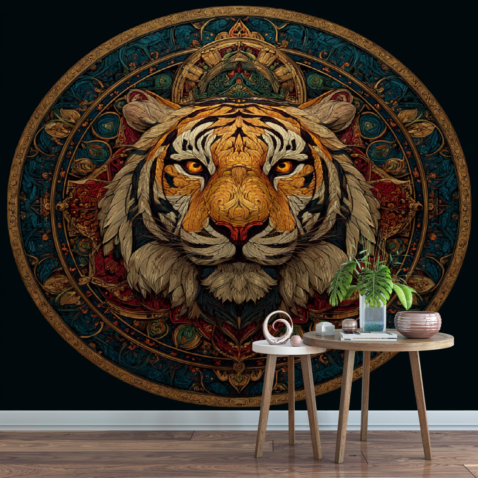 Papier peint autocollant tigre fresque murale 3D décoration chambre salon 400 x 280 cm