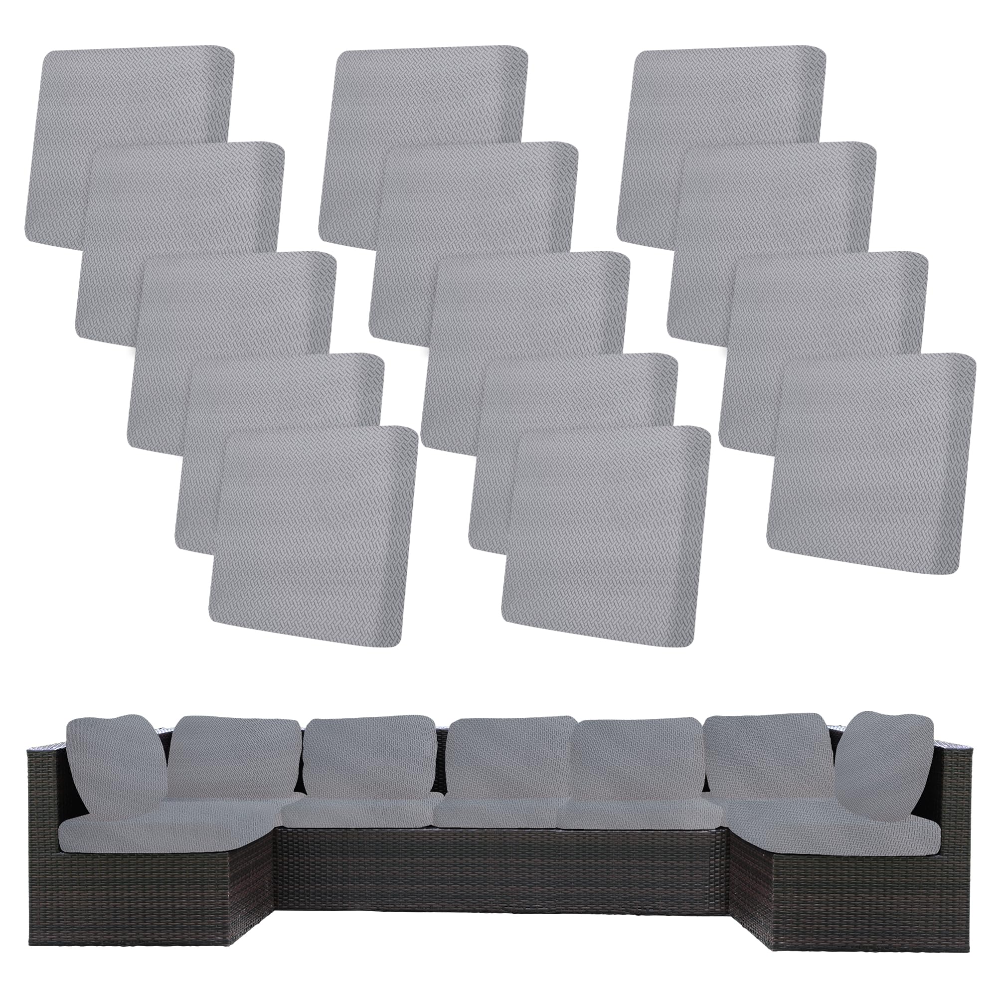 14 Pcs Outdoor Cushion Covers, Patio Sofa Cushion Covers Replacement