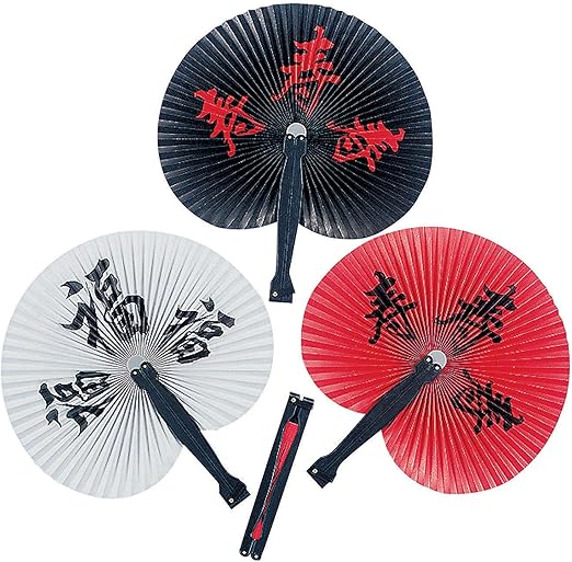 Fun Express - Chinese Character Fans - Party Supplies - Favors - Fans - 12 Pieces