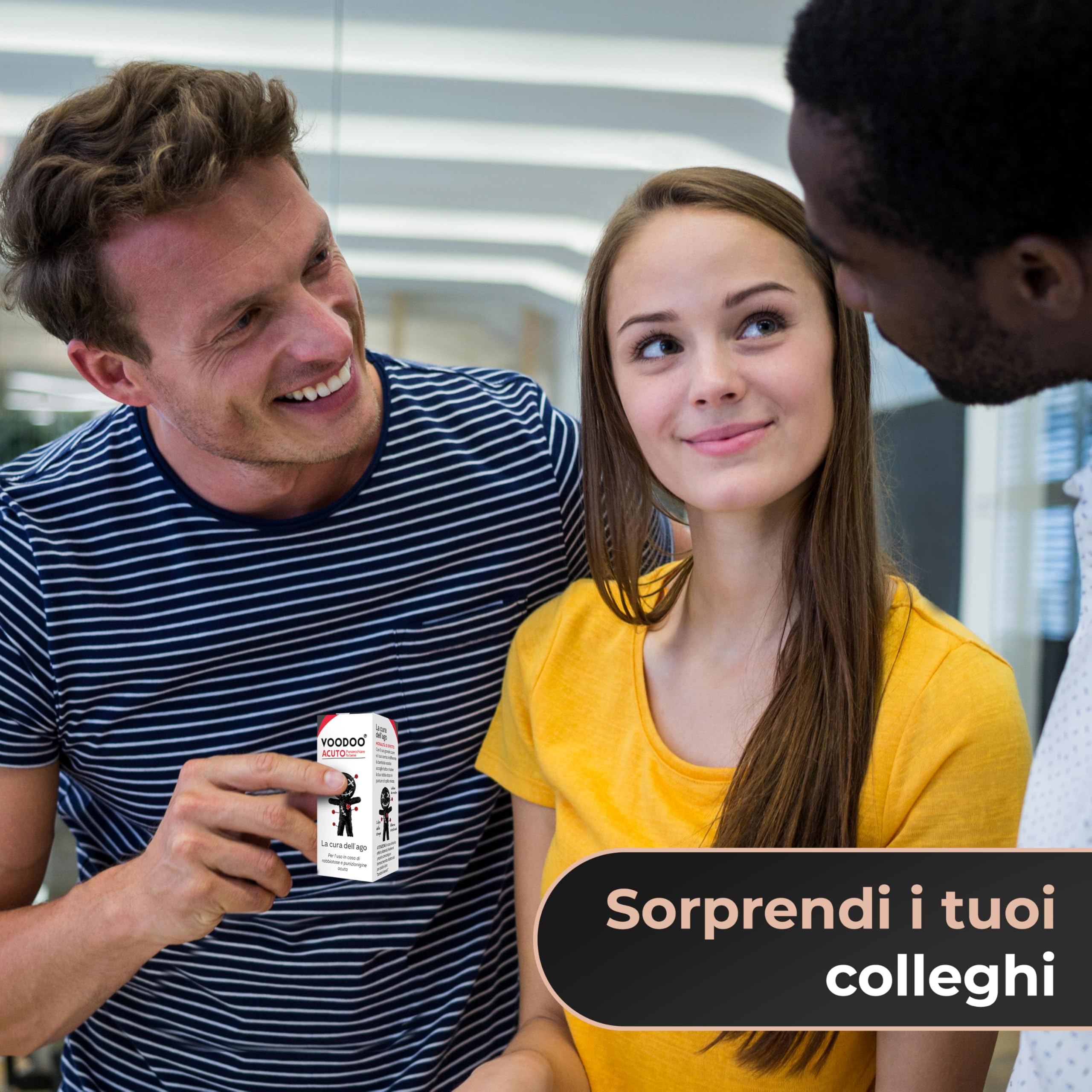GLÜCKSGUT® Bambola Voodoo con Aghi | Scatola Regalo e Istruzioni | Alto 7,5 cm | Medicamento Scherzoso | Regalo da Ufficio per Colleghi, Colleghe, Capo | Antistress | Addio