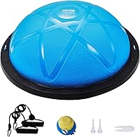VEVOR 23/26 Inch Half Exercise Ball Trainer - 660lbs Stability Ball with Pump & Resistance Bands for Core Strength, Balance & Home Workouts