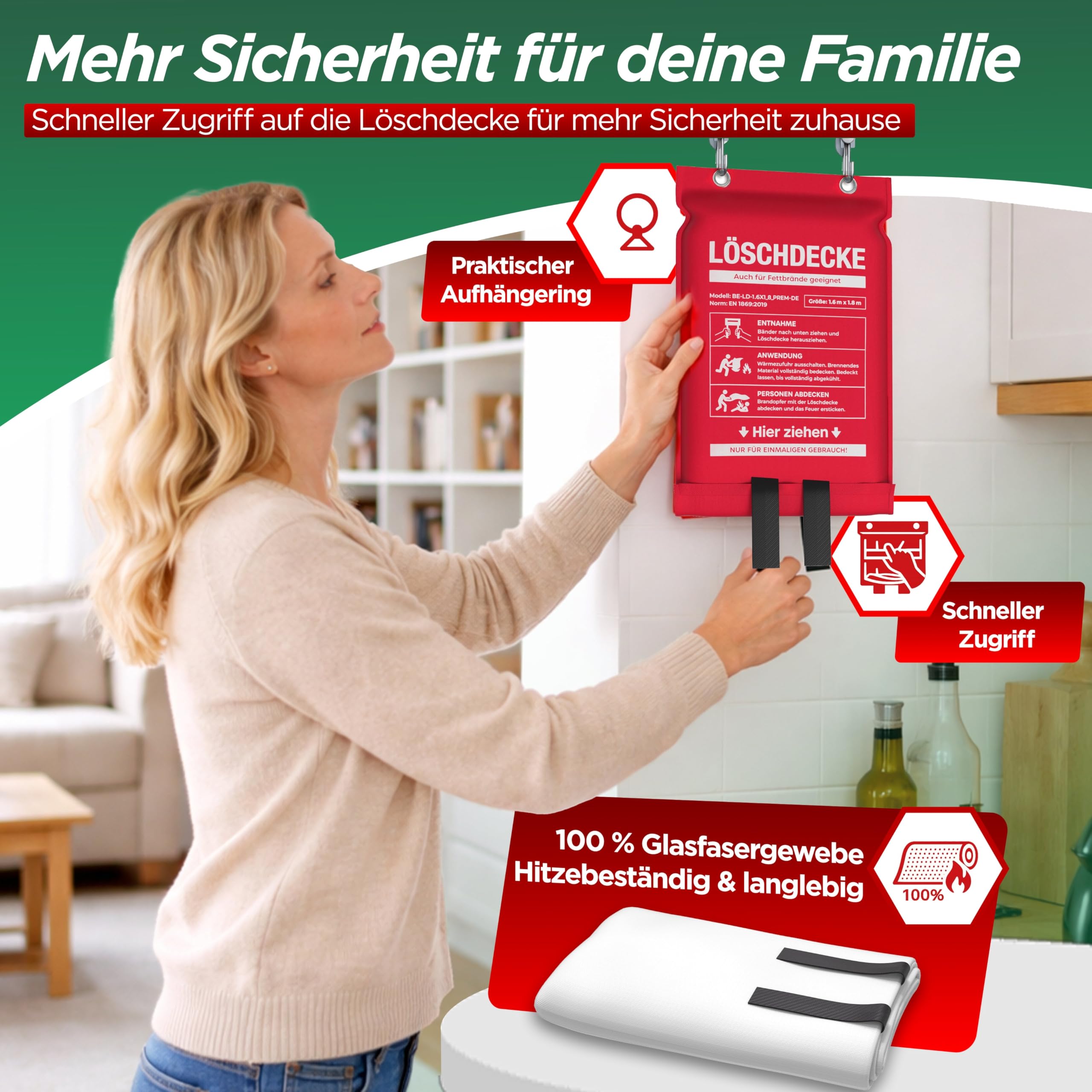 Lot De 2 Couvertures Anti-feu Brennenstuhl – 1 X 1 Mètre, Sécurité Incendie