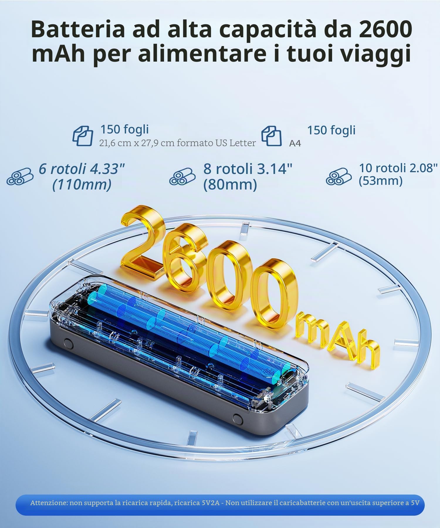 Phomemo M832 Stampante Termica Portatile A4 Senza Fili Grigio