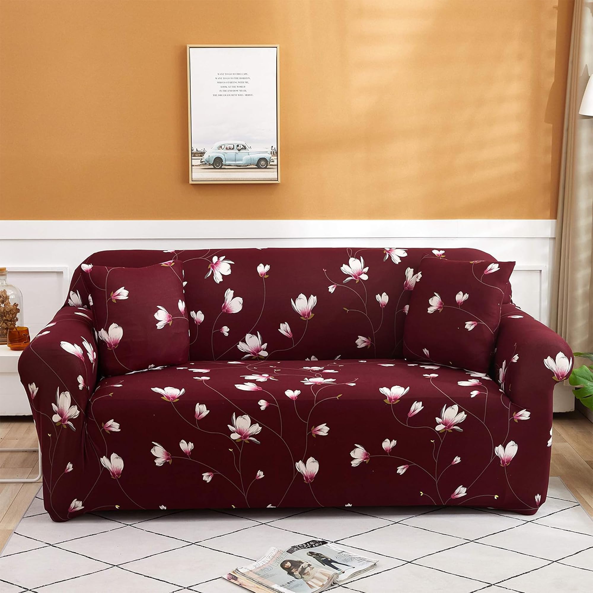 Story@Home Sofa Cover 3 Seater | Elastic Sofa Cover | Polyester | (190 x 230 x 50 cm, Maroon) Durable and Stylish Anti Slip Sofa Cover, Anti-Slip Sofa Cover for Living Room (B0DGXN4YJS) Amazon Price History, Amazon Price Tracker
