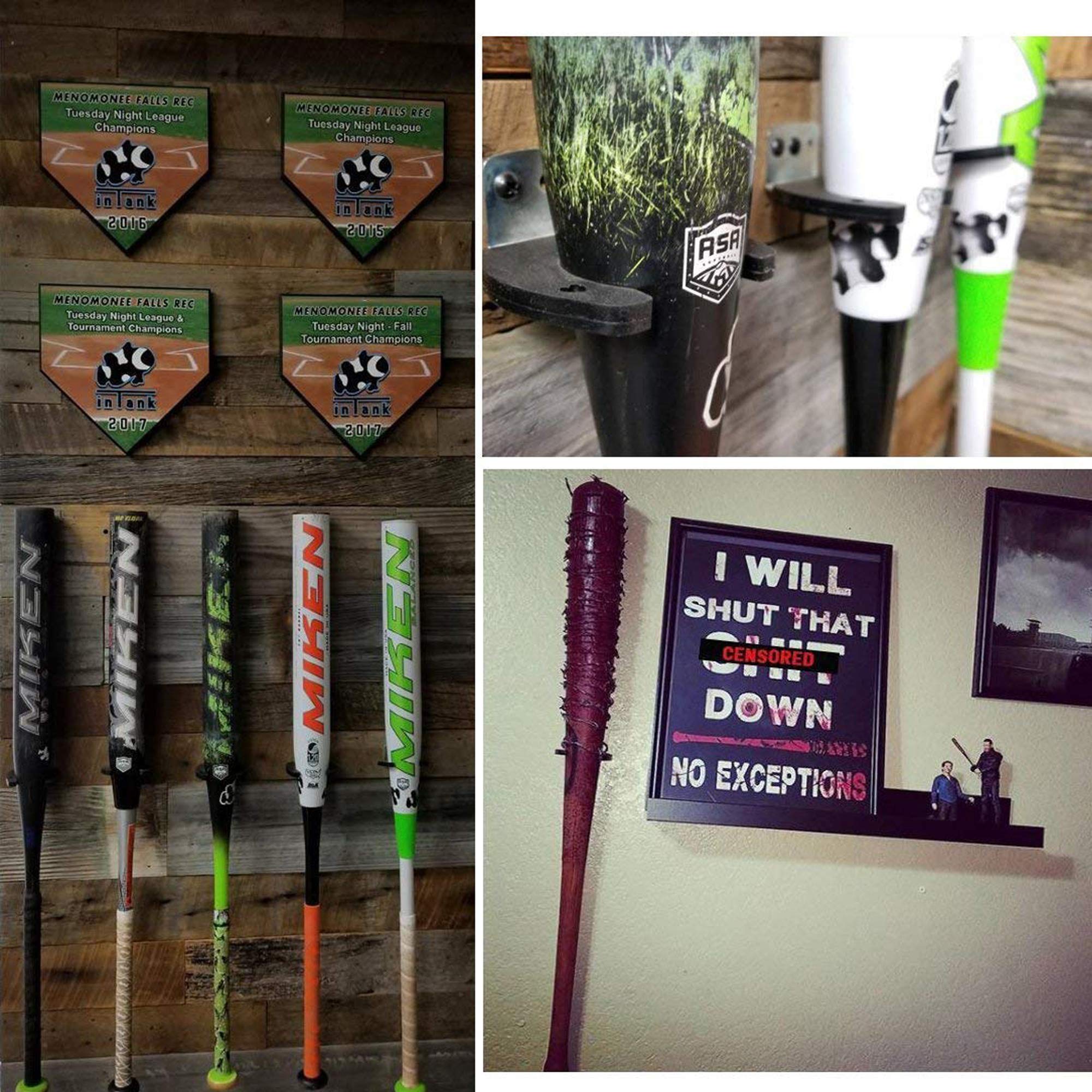 Support mural vertical pour batte de baseball