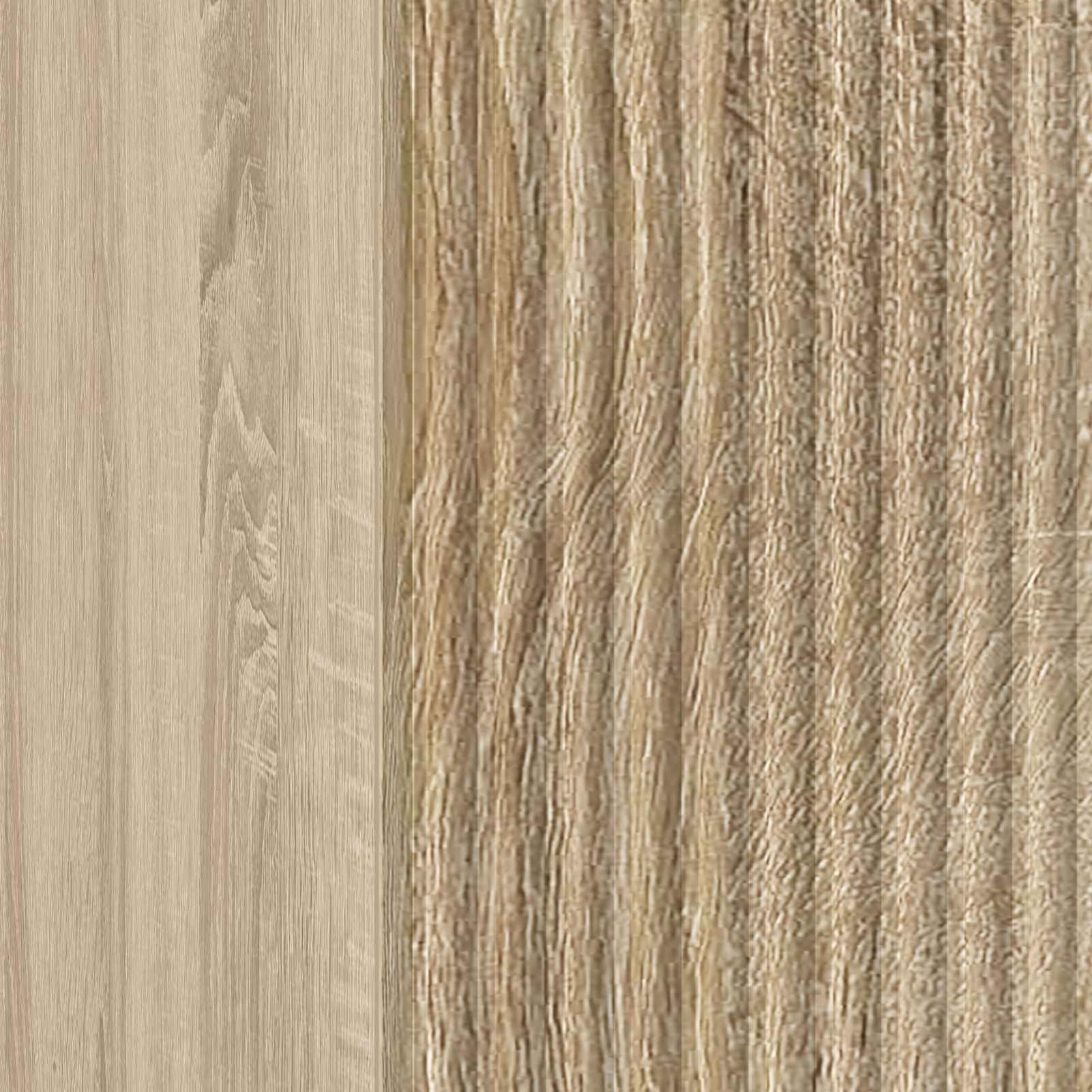 Nachttisch Sonoma-Eiche 43x34,5x50 cm Holzwerkstoff 2 Stück | Vintage-Design mit konischen Beinen，Stabiler Holzwerkstoff，90°-Pendeltür und offenes Regal，leichte Pflege mit feuchtem Tuch