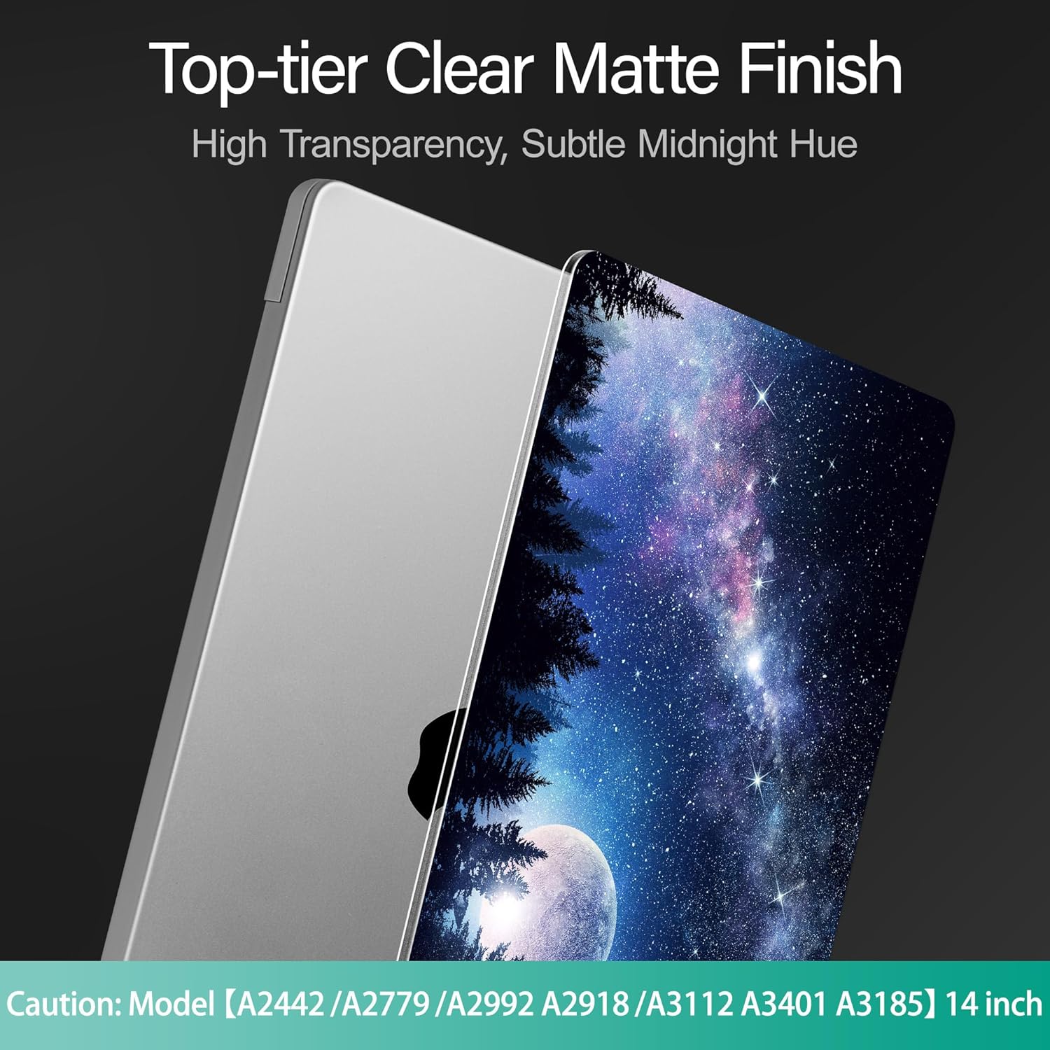 Tuiklol for M4 MacBook Pro 14 inch Case 2024 2023 2022 2021 Model A3112 A3401 A3185/A2918 A2992 M3/A2779 M2/A2442 M1/Pro/Max Chip, Bracket Hard Shell Case with Screen Protector, Moonlight