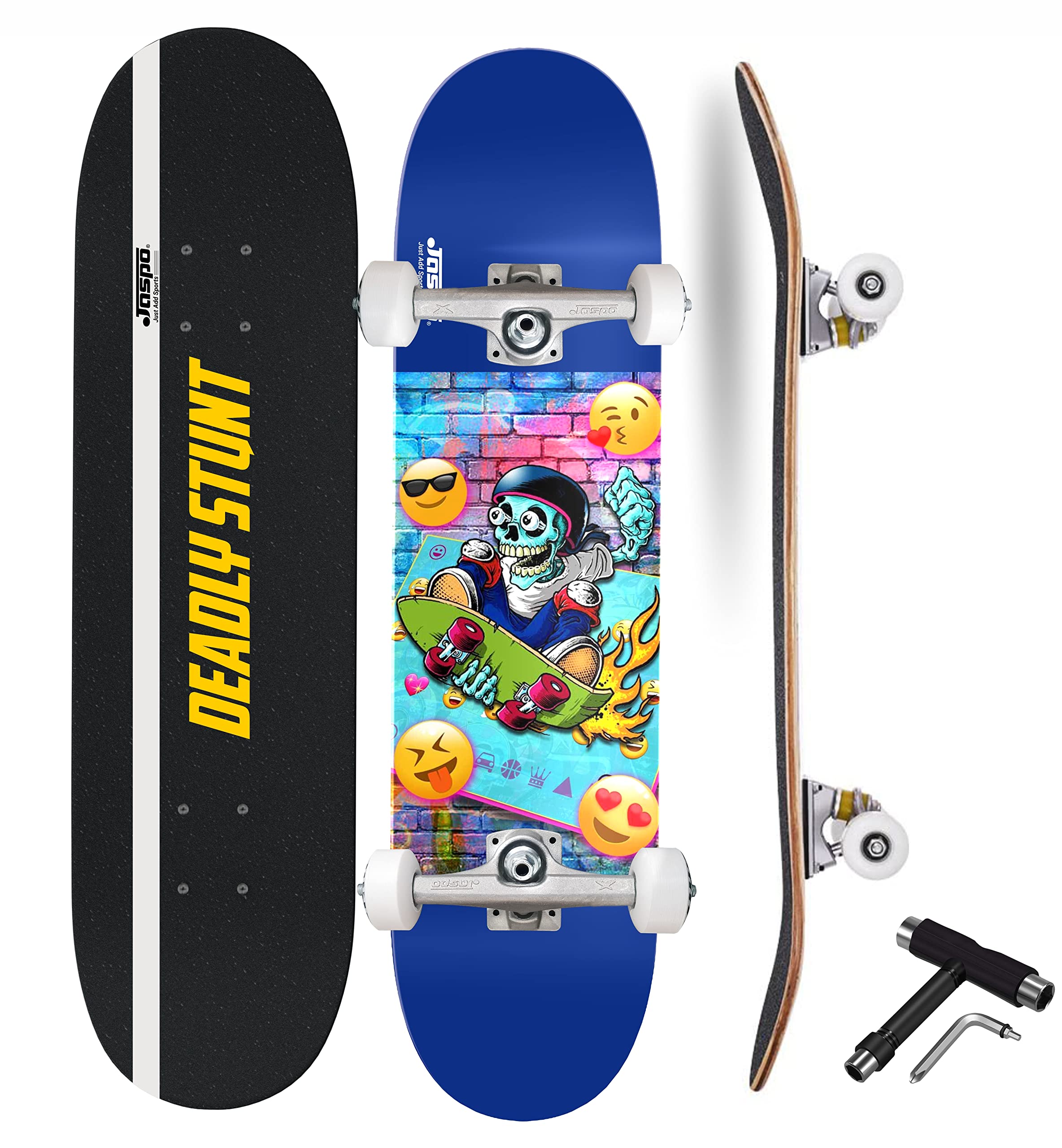 Jaspo Deadly Stunt Wooden (Canadian Maple) 7 Layer Professional Grade Concave Skateboard (31 Inches Length X 8 Inches Width) - Made in India (Stunt) (B09RPNXYGC) Amazon Price History, Amazon Price Tracker
