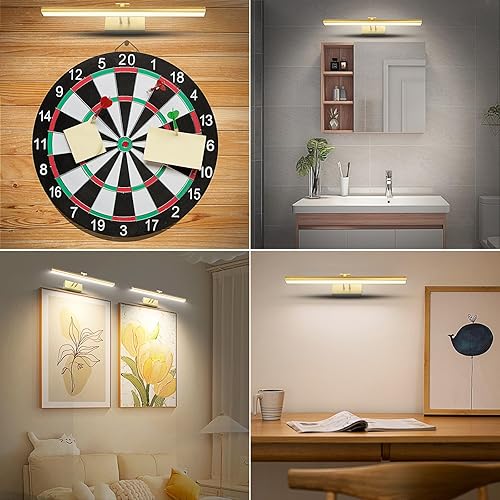 Miniatura 4 de LEEQVHOOLL Luz de imagen, luz de pared de batería de 16 pulgadas, luz de visualización 3CCT, luces de arte de metal para pinturas, temporizador