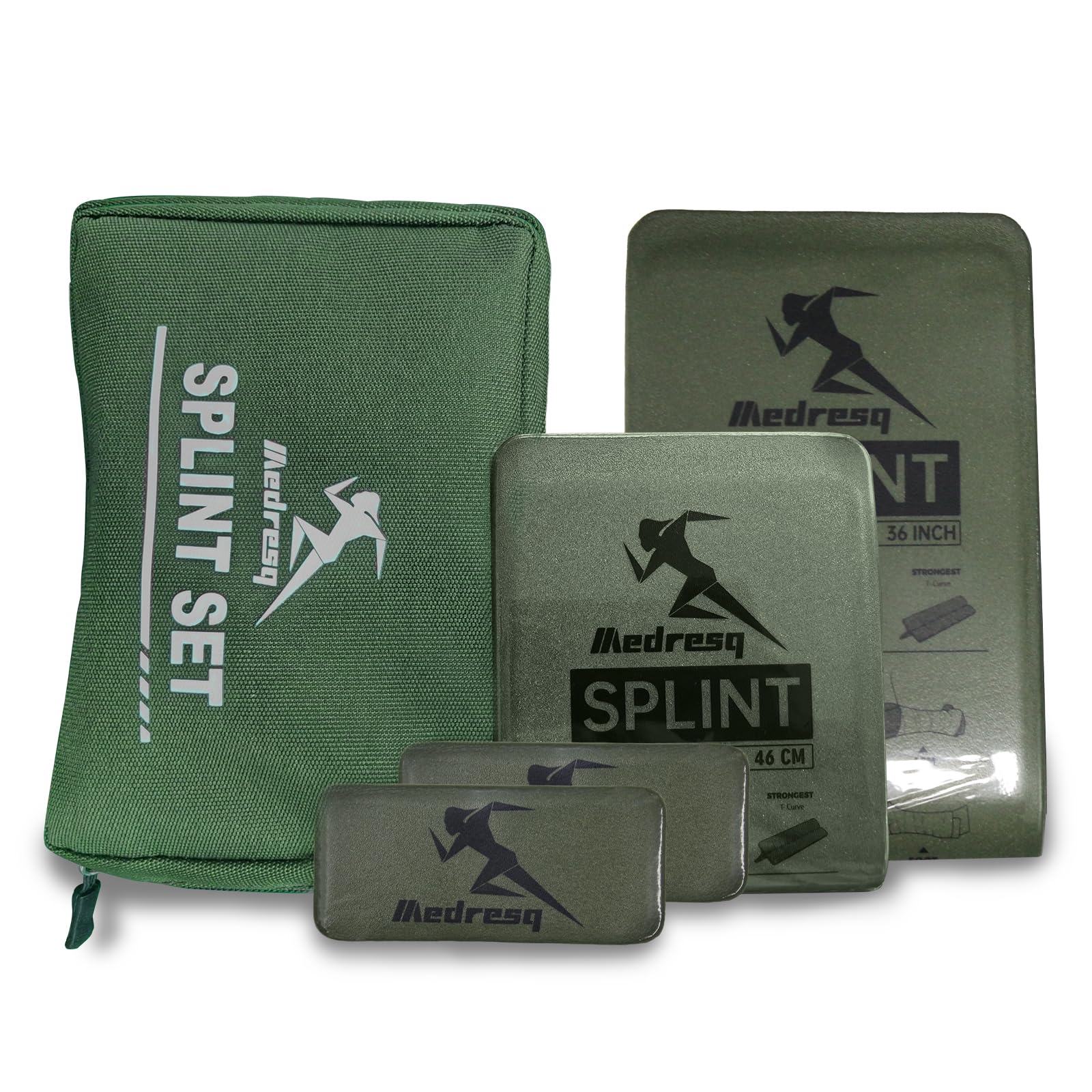 Medresq First Aid 4pc Splint Kit – Lightweight, Reusable Arm & Leg Fracture Support for Trauma Emergencies, Essential First Aid Gear for Home, Car &