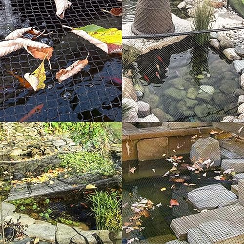 Miniatura 5 de Red de estanque Kio, 28 x 30 pies, malla de 38 pulgadas para estanques Koi, red resistente para atrapar hojas y desechos, protege a los peces de