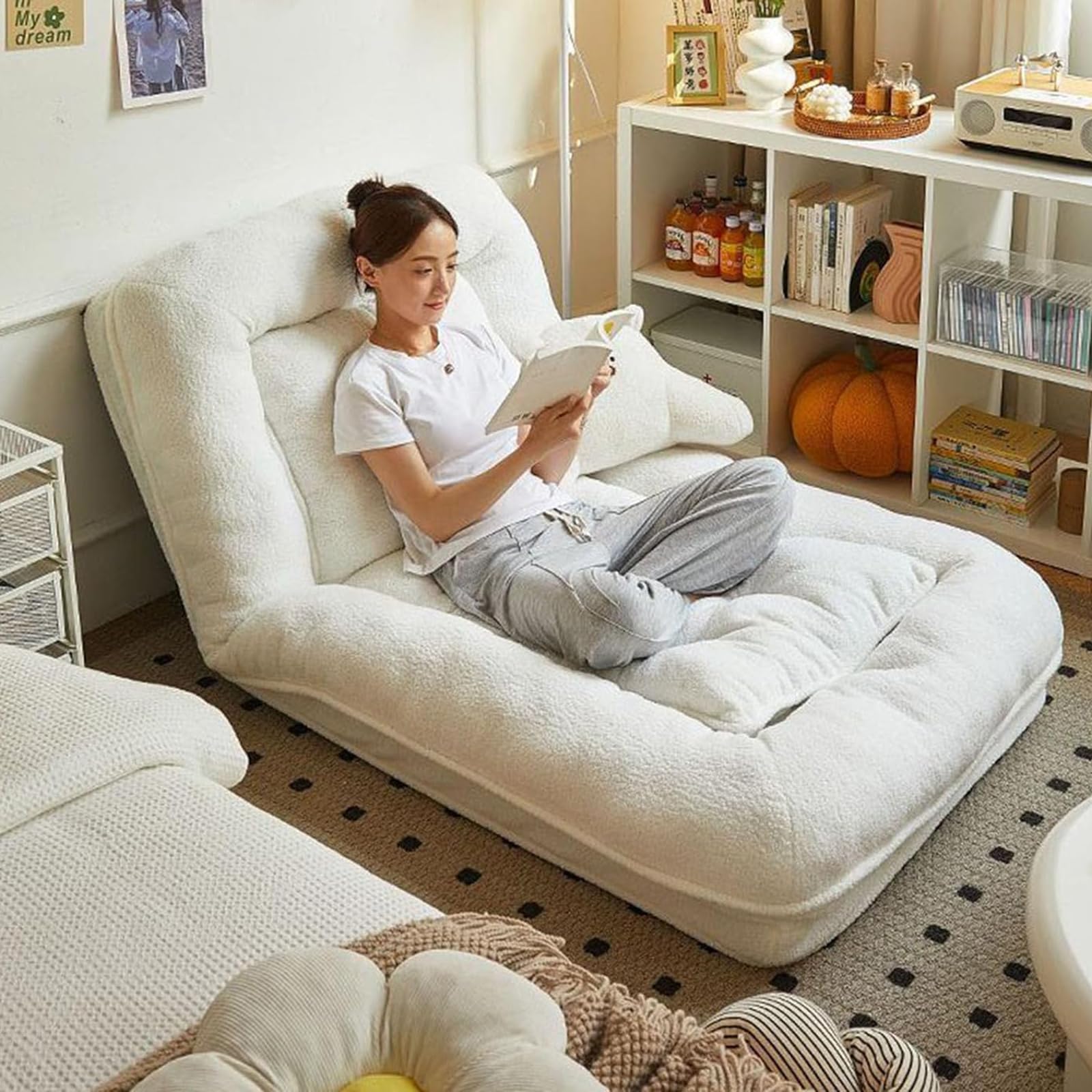 Sofá cama futón convertible y ajustable para el salón, dormitorio o alojamiento de invitados