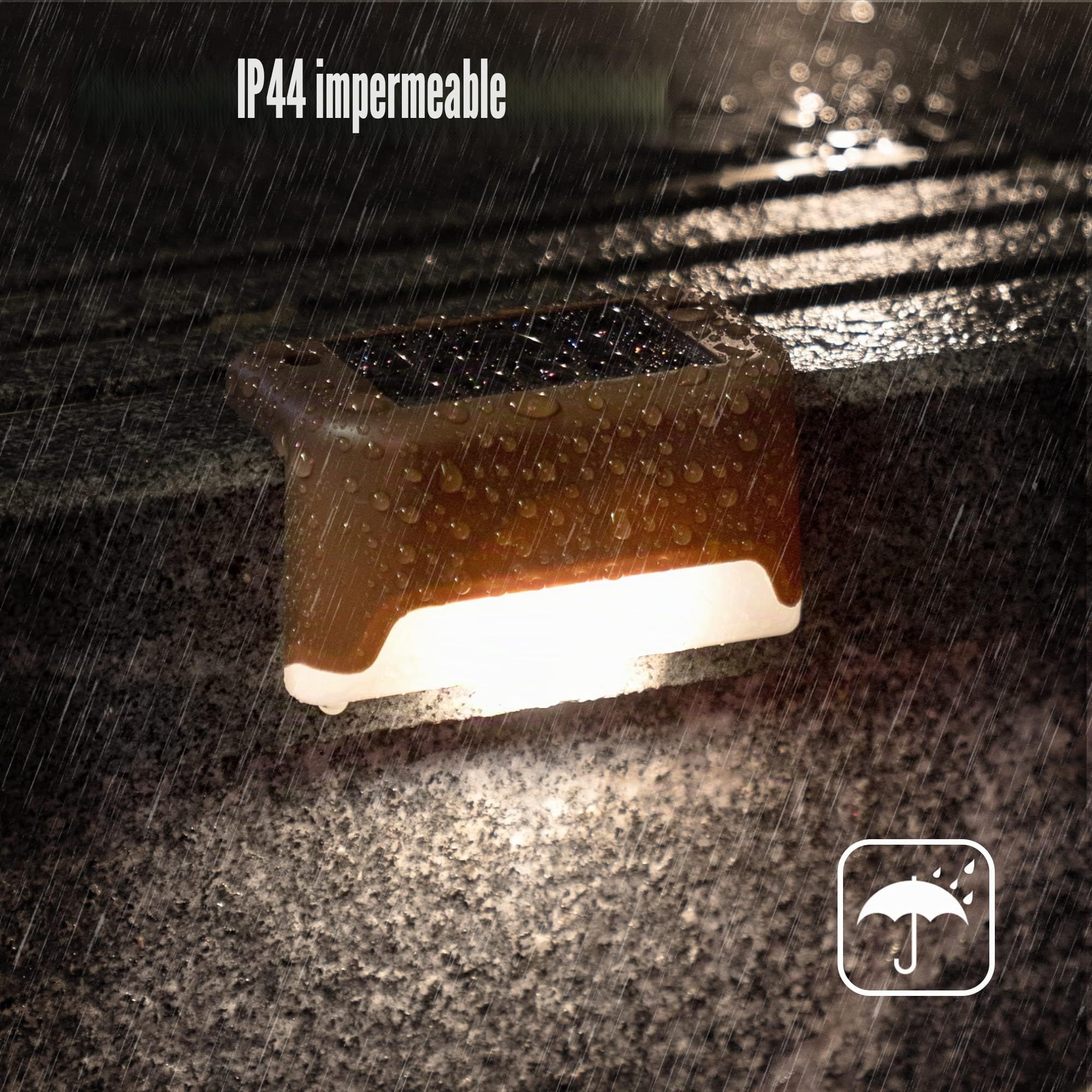 Solpex Luces solares para cubierta al aire libre, paquete de 12 unidades, luces solares impermeables para valla solar para escaleras al aire libre, escalón, cerca, patio, y camino (blanco cálido)