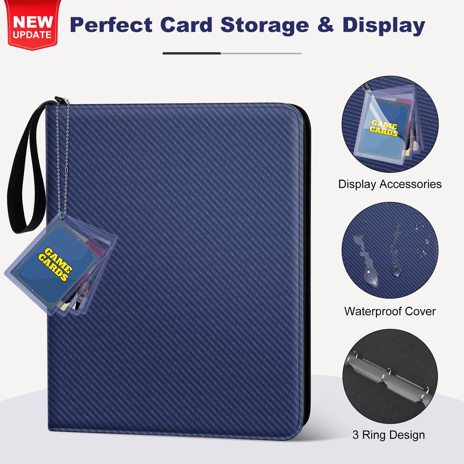 Mlikero 9 Pockets Trading Card Binder, 720 Pockets Trading Card Albums with Sleeves - Image 3