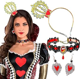 Couronne Cœur Rouge Avec Cristaux - Tiara Pour Déguisement Princesse, Halloween, Fête, Cosplay (taille Réglable) - 10