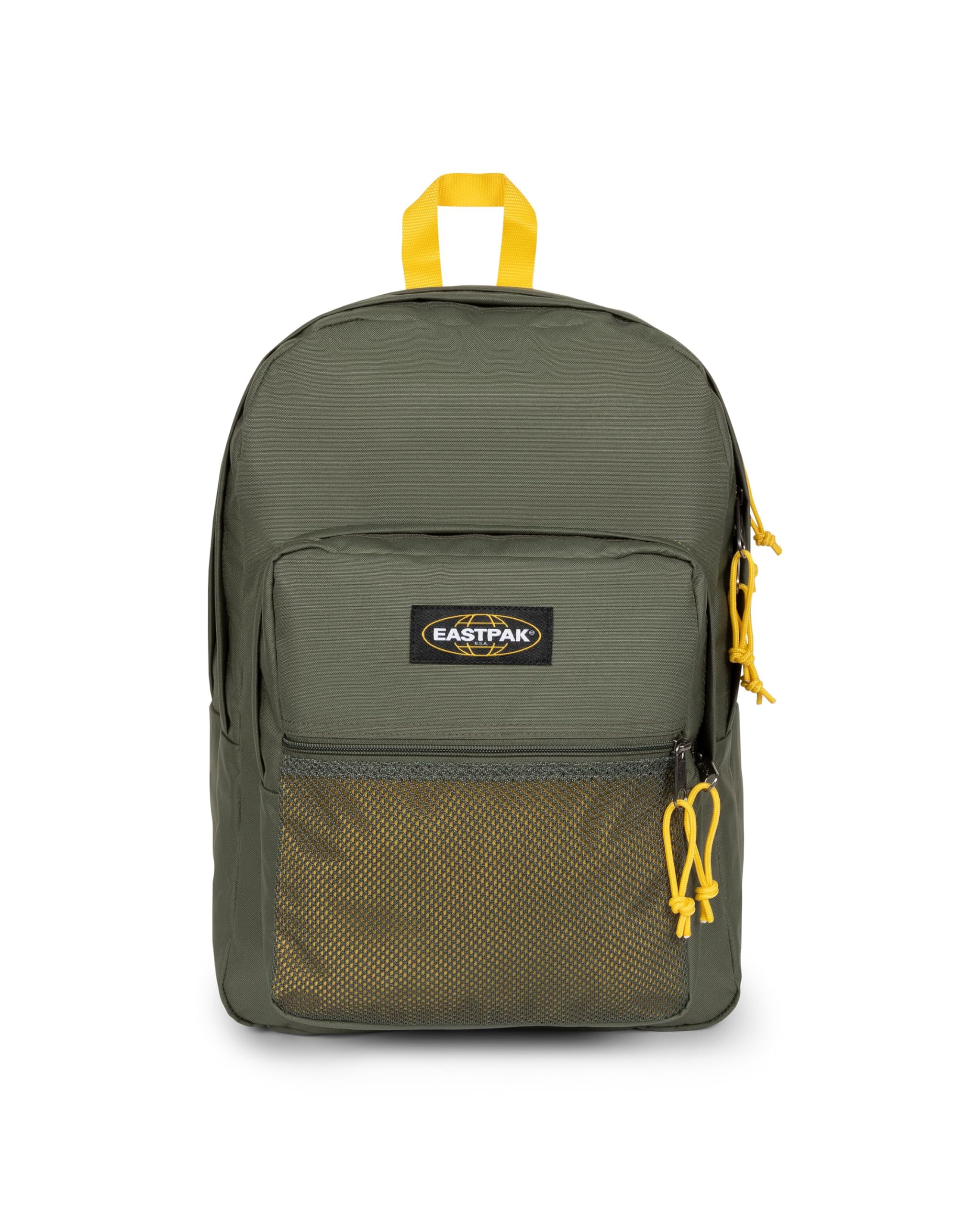 EASTPAK Pinnacle Backpack 38L (42 x 32 x 25.5 cm), Extra Large School & Travel Backpack, Durable Multi-Compartment Daypack with Organizer & Padded Straps - KONTRAST KHAKI YELLOW