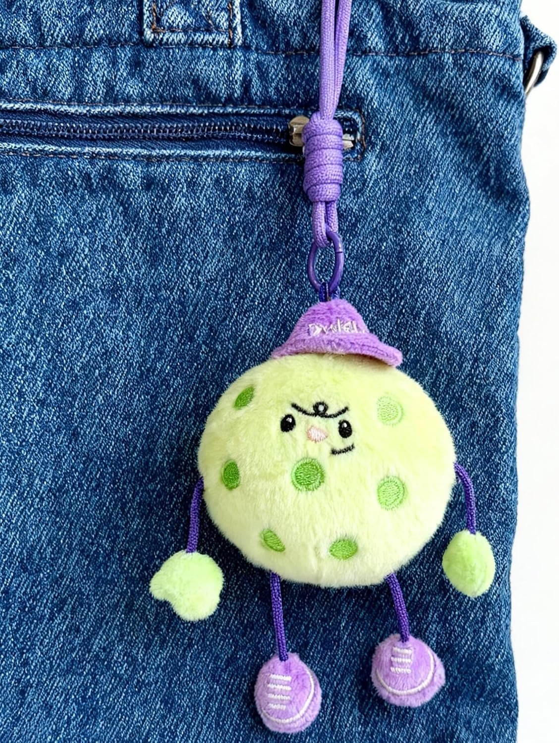 Pickleball Funny Gift for Women or Men | Pickleball Plush Tote Bag Charm or Keychain | Ideal Gift for Pickle ball Lover, Partner or Teammates