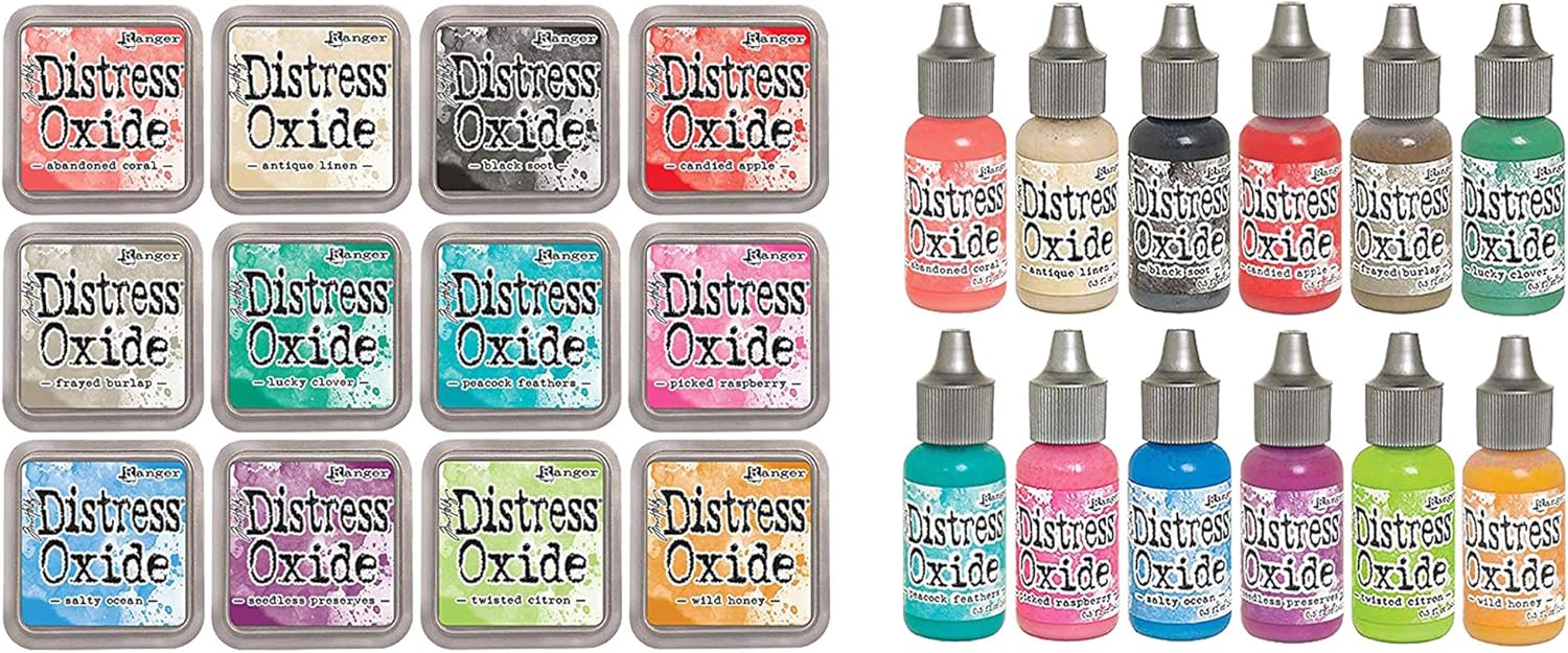 Ranger Tim Holtz Distress Oxides June 2017 Release No. 2 Bundle Includes: all 12 Pads and all 12 Re-Inkers