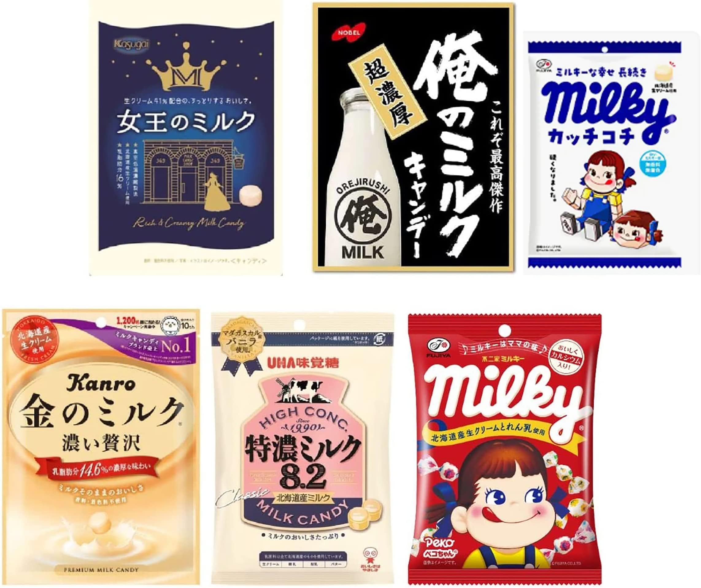Mikakuto Tokuno Japanese Milk Candy, Bags (Pack of 6) JAPAN INPORT