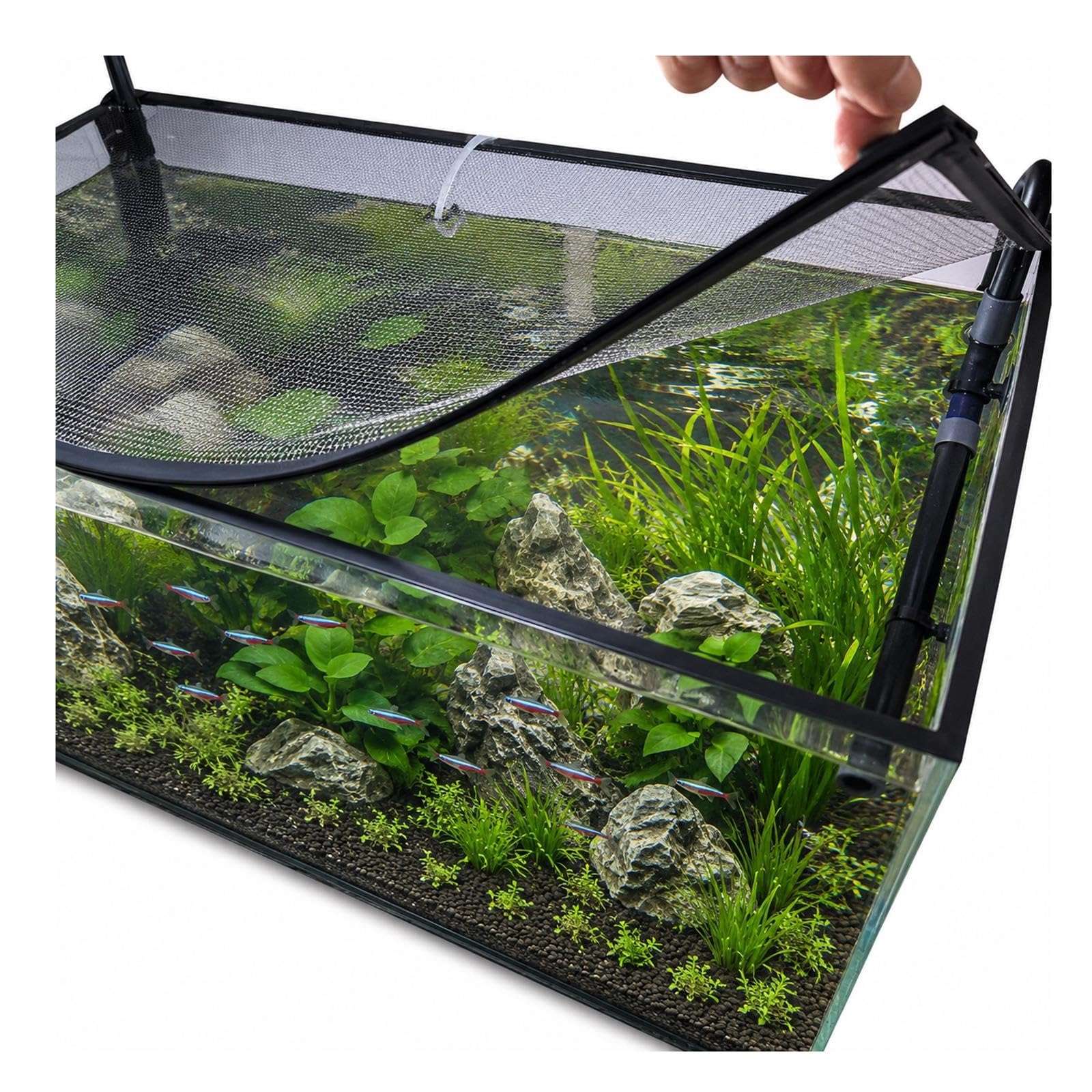 Tapa Magnética para Acuario, Red Protectora Recortable