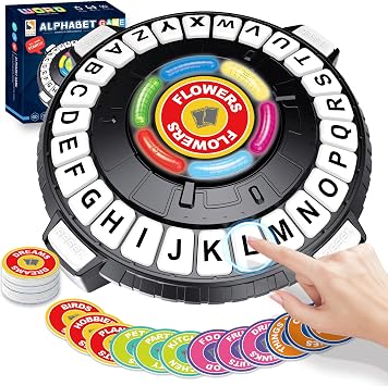 Family Board Games for Adults & Kids, Alphabet Word Game with 3 Game Modes