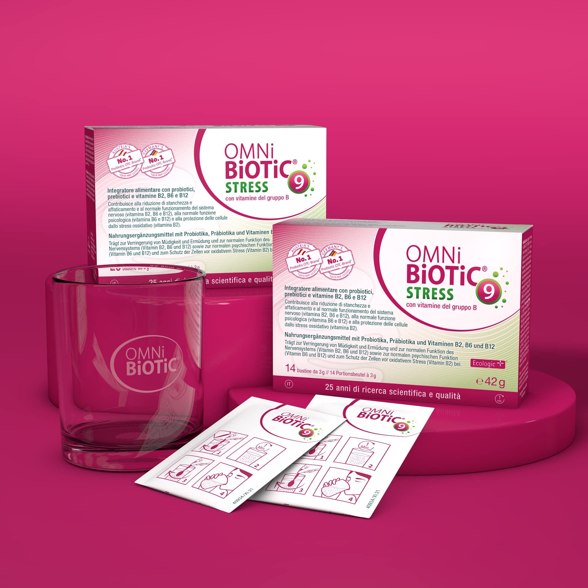OMNi BiOTiC Stress con vitamine del gruppo B | Polvere | Integrato con vitamine B2, B6 e B12 | VEGANO | 28 bustine da 3 g