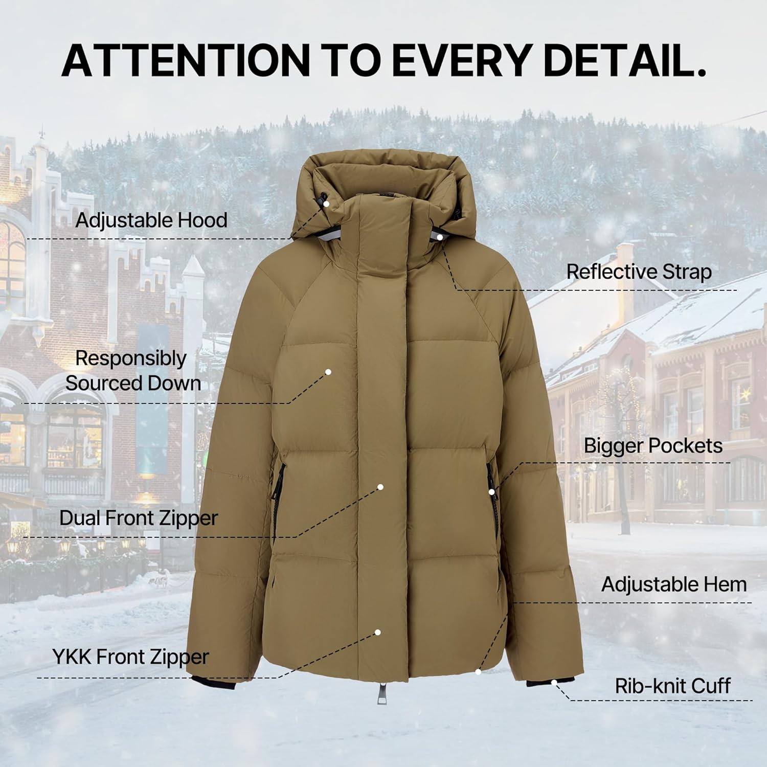 Fitouch Summit Breeze Women's Lightweight Down Puffer | 750+ PF Winter Short Jacket | Soft Warmest Coat - Image 11